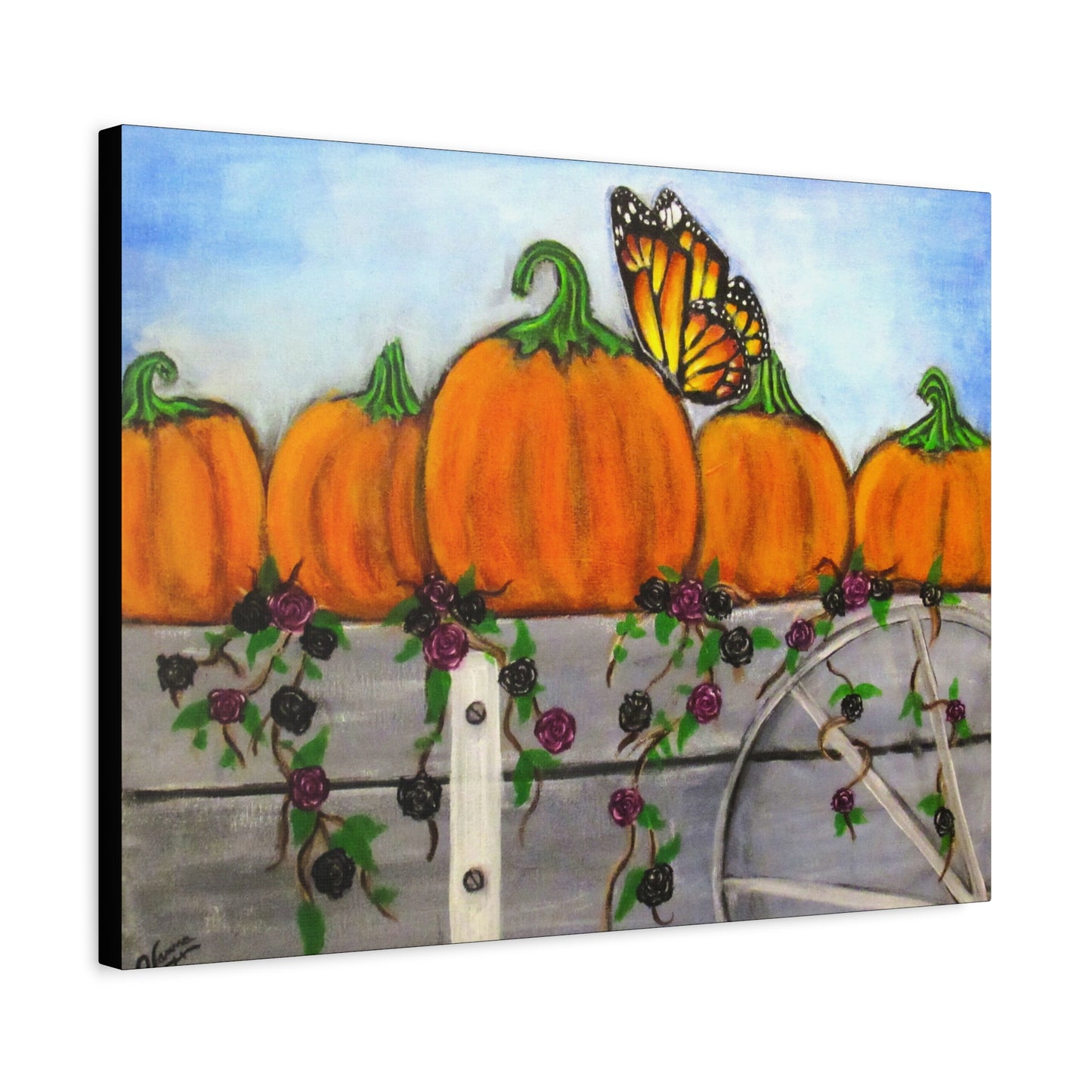 Matte Canvas, Stretched, 1.25"/Fall/Pumpkins in a Wagon