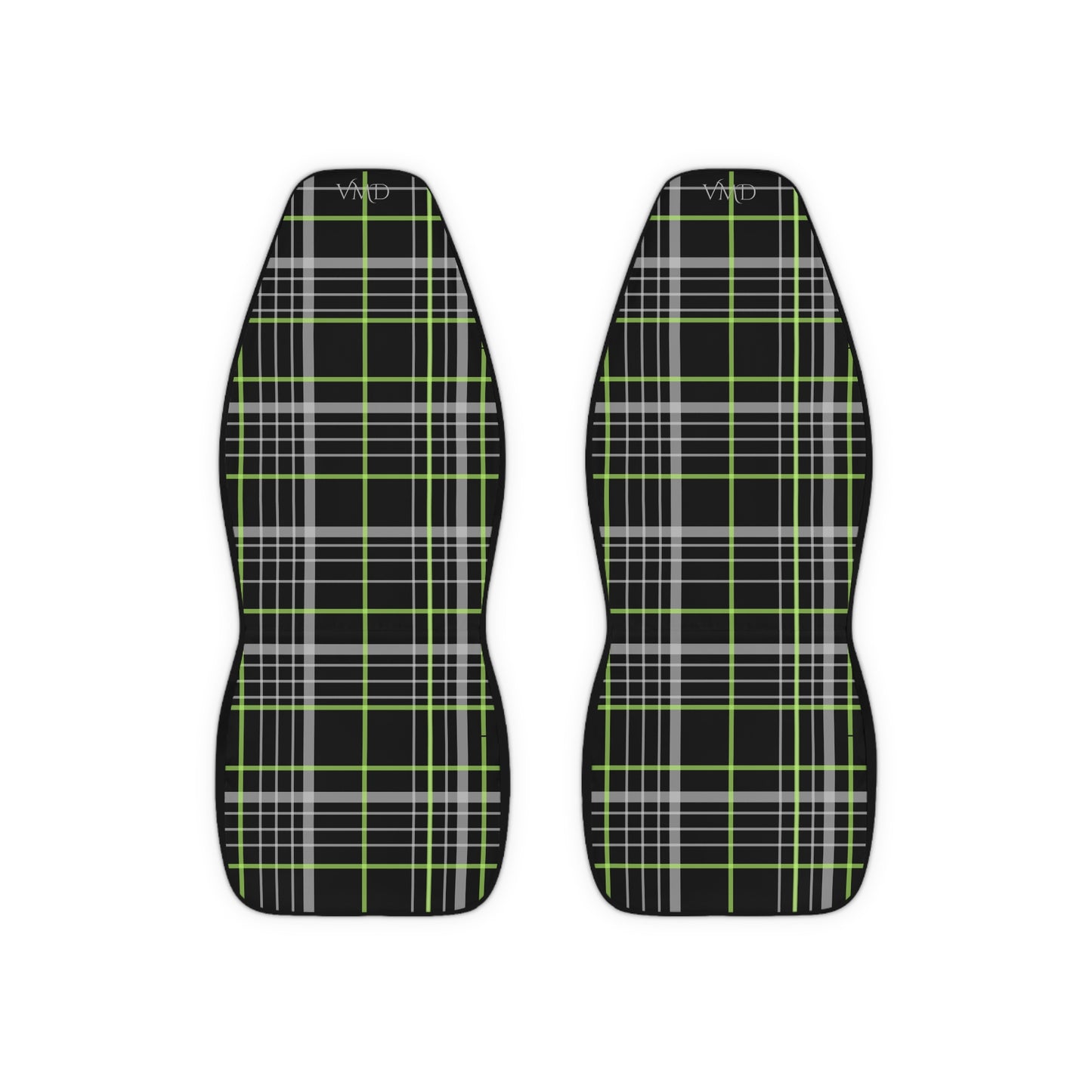 Polyester Car Seat Covers/Black and Green Plaid