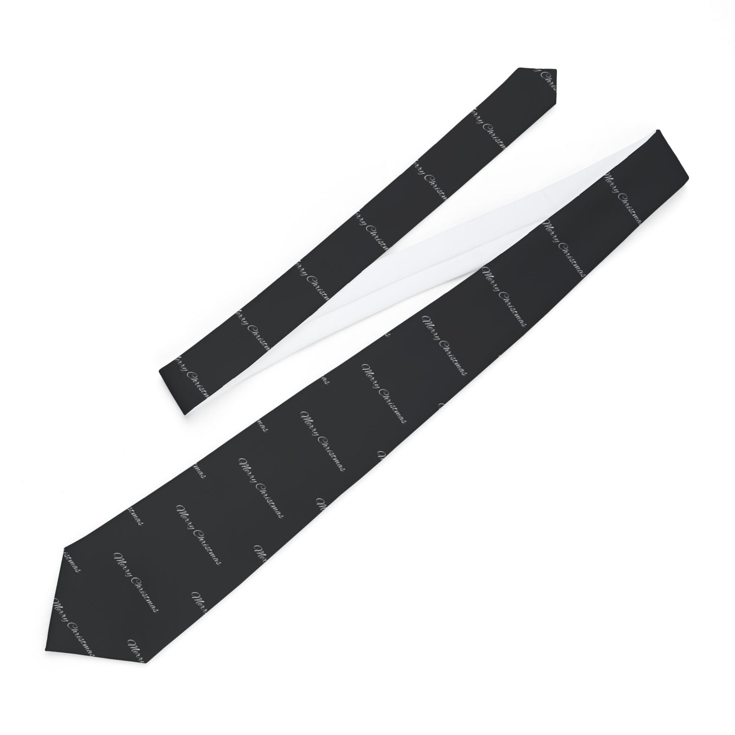 Men's Necktie/ Merry Christmas Black/White