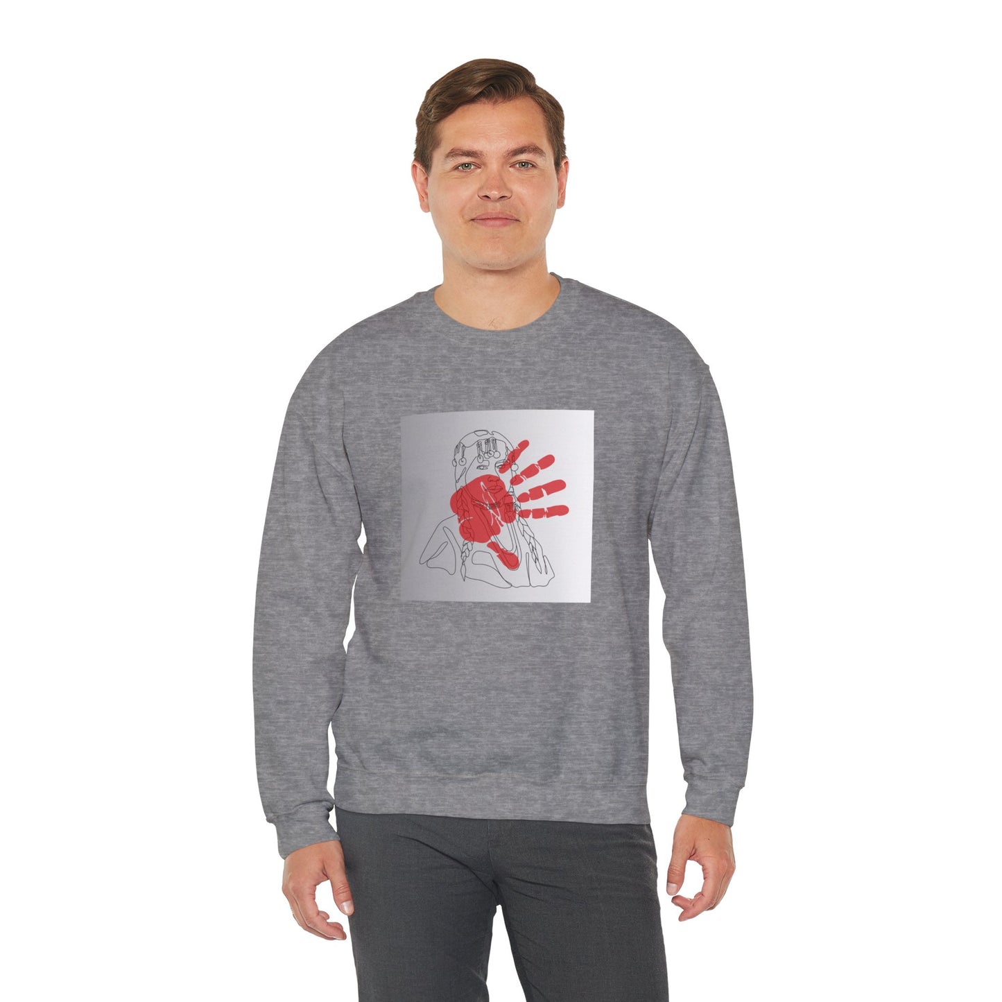 Unisex Heavy Blend™ Crewneck Sweatshirt/Native American/Hand Print/ Spreading Awareness for Indigenous Women