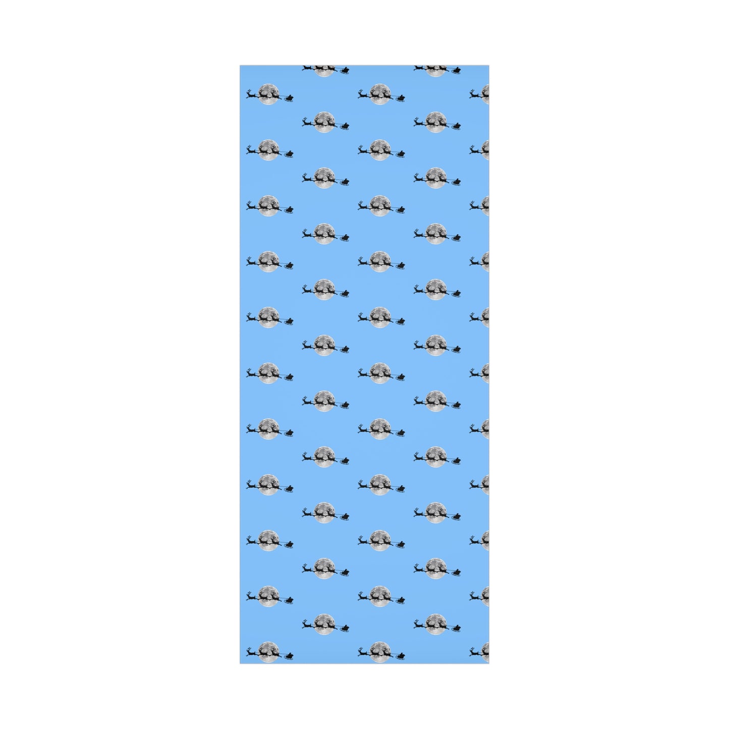 Holiday Gift Wrap Papers/ Blue/Santa in the sky Silhouette