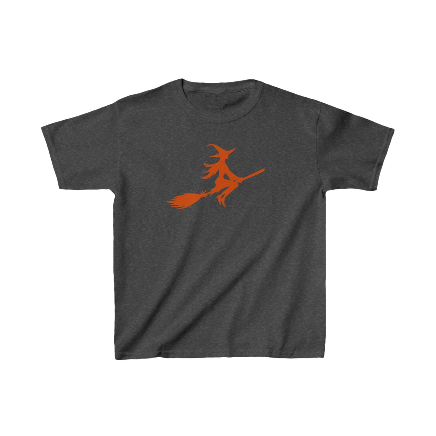 Kids Heavy Cotton™ Tee/Witch on a Broom/Orange