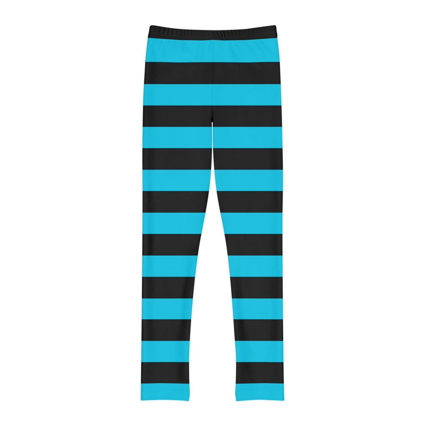 Girls Youth Full-Length Leggings (AOP)/Witch Stripes/Teal