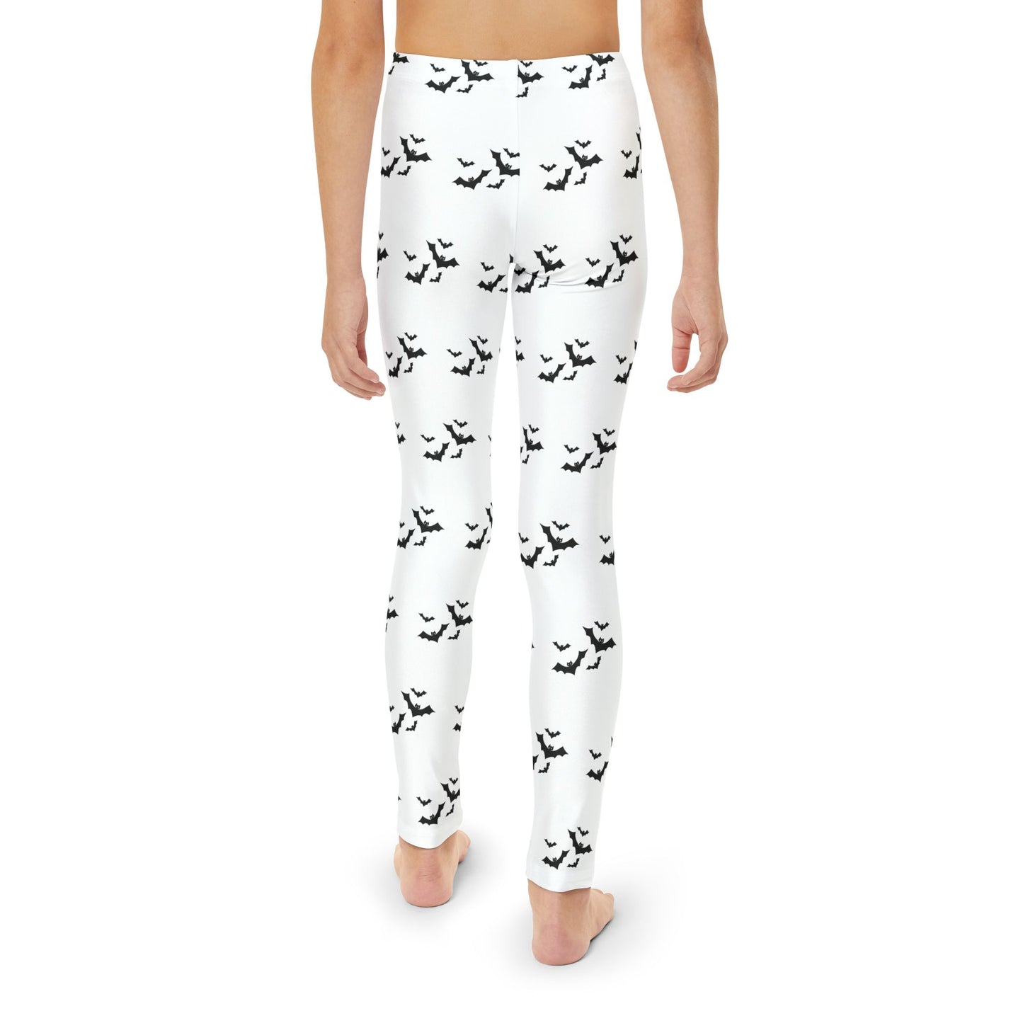 Youth Full-Length Leggings (AOP)/Bats/Black