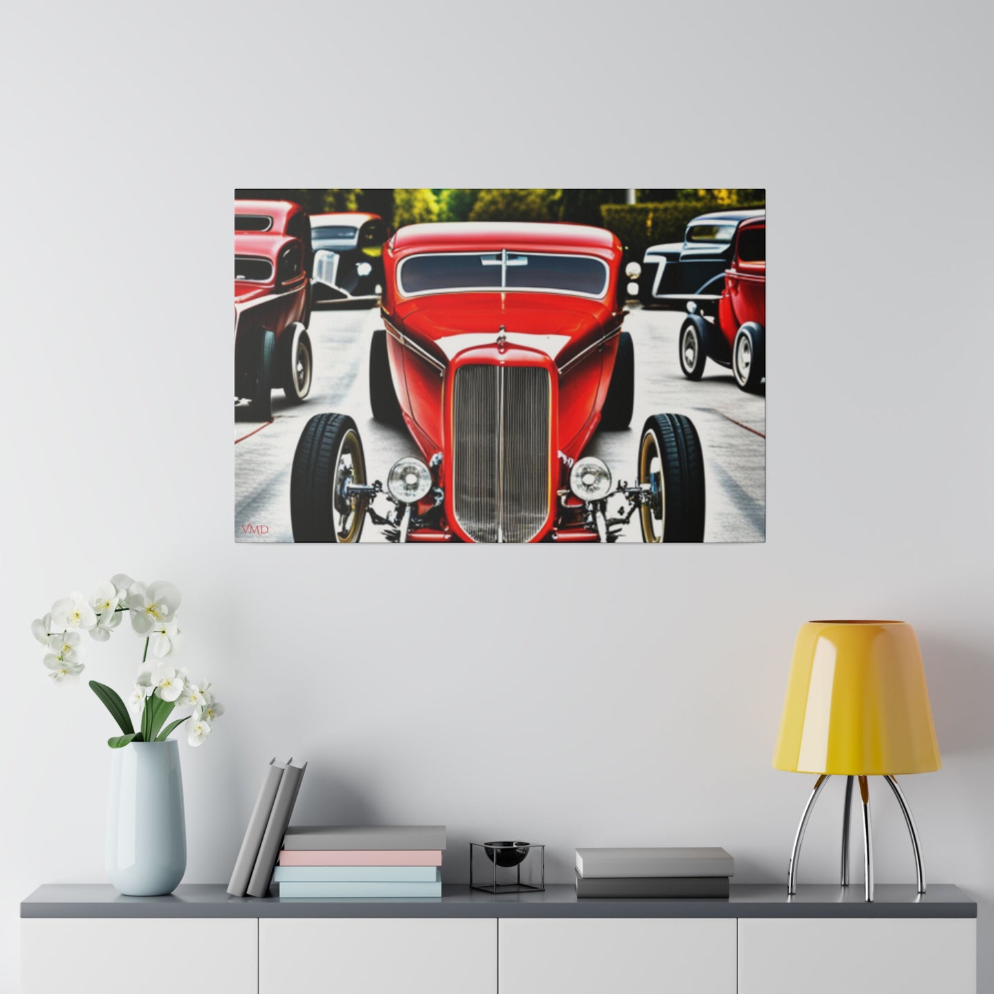 Digital Print Canvas, Stretched, 0.75"/Hot Rods Red