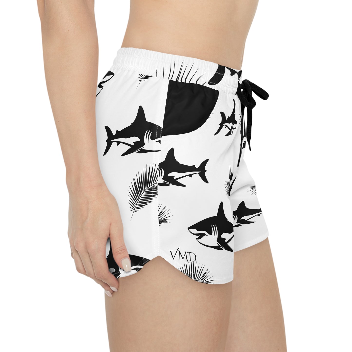 Women's Casual Shorts (AOP)/Sharks/Black