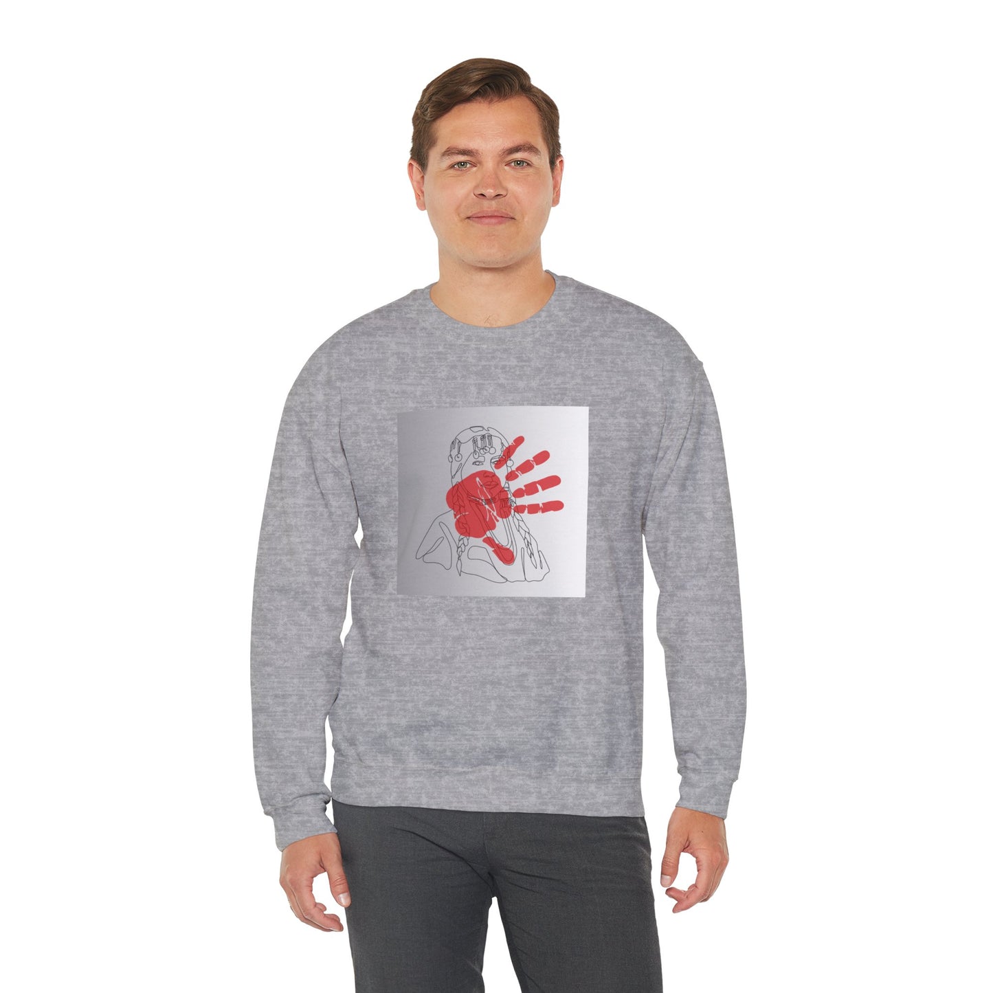 Unisex Heavy Blend™ Crewneck Sweatshirt/Native American/Hand Print/ Spreading Awareness for Indigenous Women