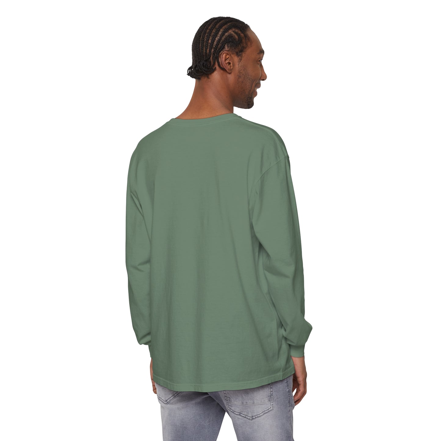 Men's Garment-dyed Long Sleeve T-Shirt/Holiday Funny/African American elf on the shelf/ Salt in the Sugar