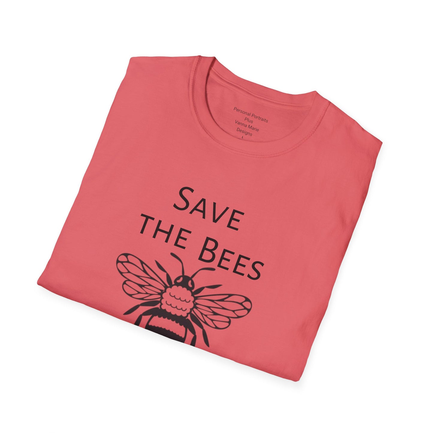 Unisex Softstyle T-Shirt/Save the Bees/With every Save the bees t- shirt purchased 10% of sales goes to bee organization's