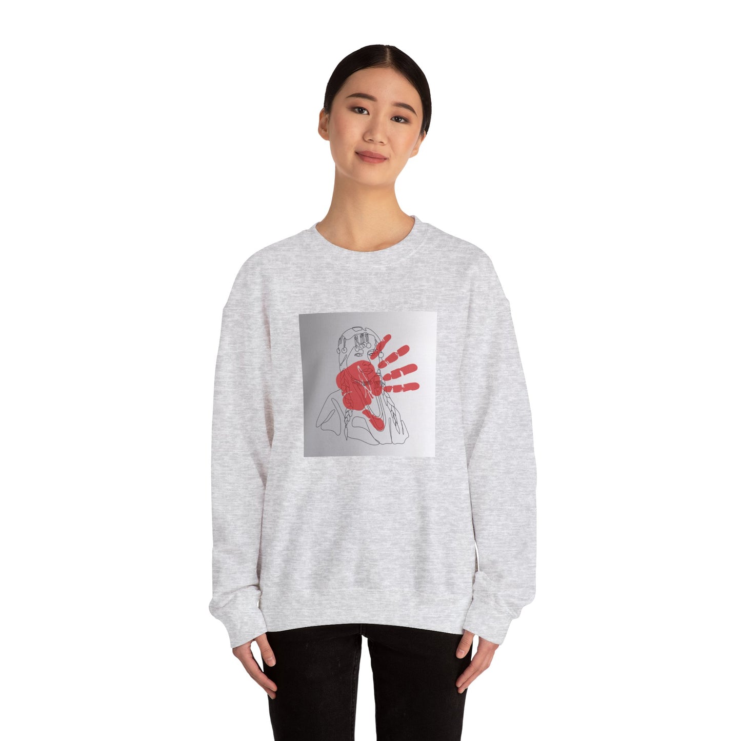 Unisex Heavy Blend™ Crewneck Sweatshirt/Native American/Hand Print/ Spreading Awareness for Indigenous Women