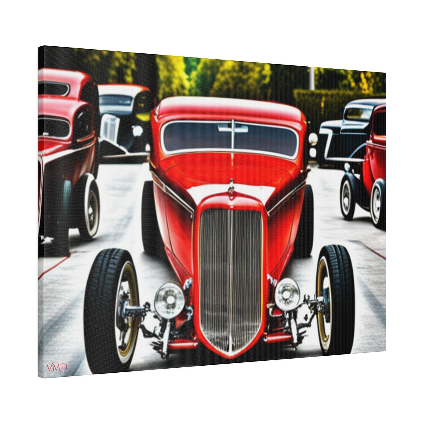 Digital Print Canvas, Stretched, 0.75"/Hot Rods Red