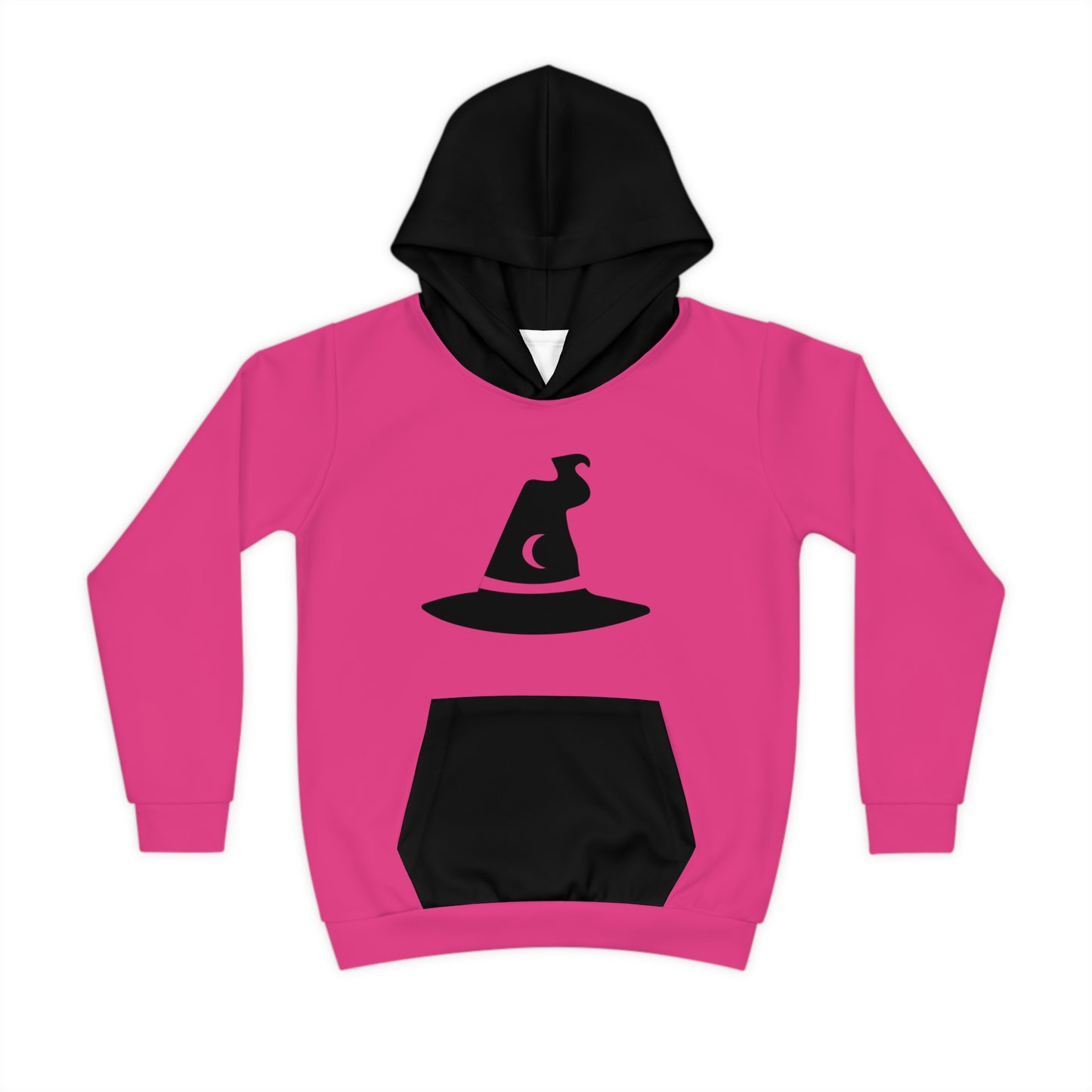 Girls Children's Hoodie (AOP)/Witch Hat/Dark Pink