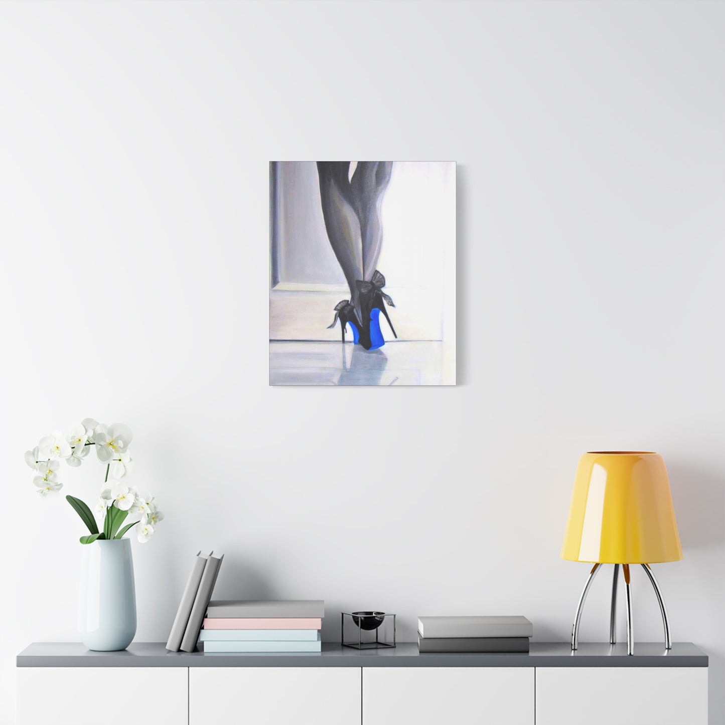 Matte Canvas, Stretched, 1.25"/ Acrylic Painting Print/Blue Bottoms