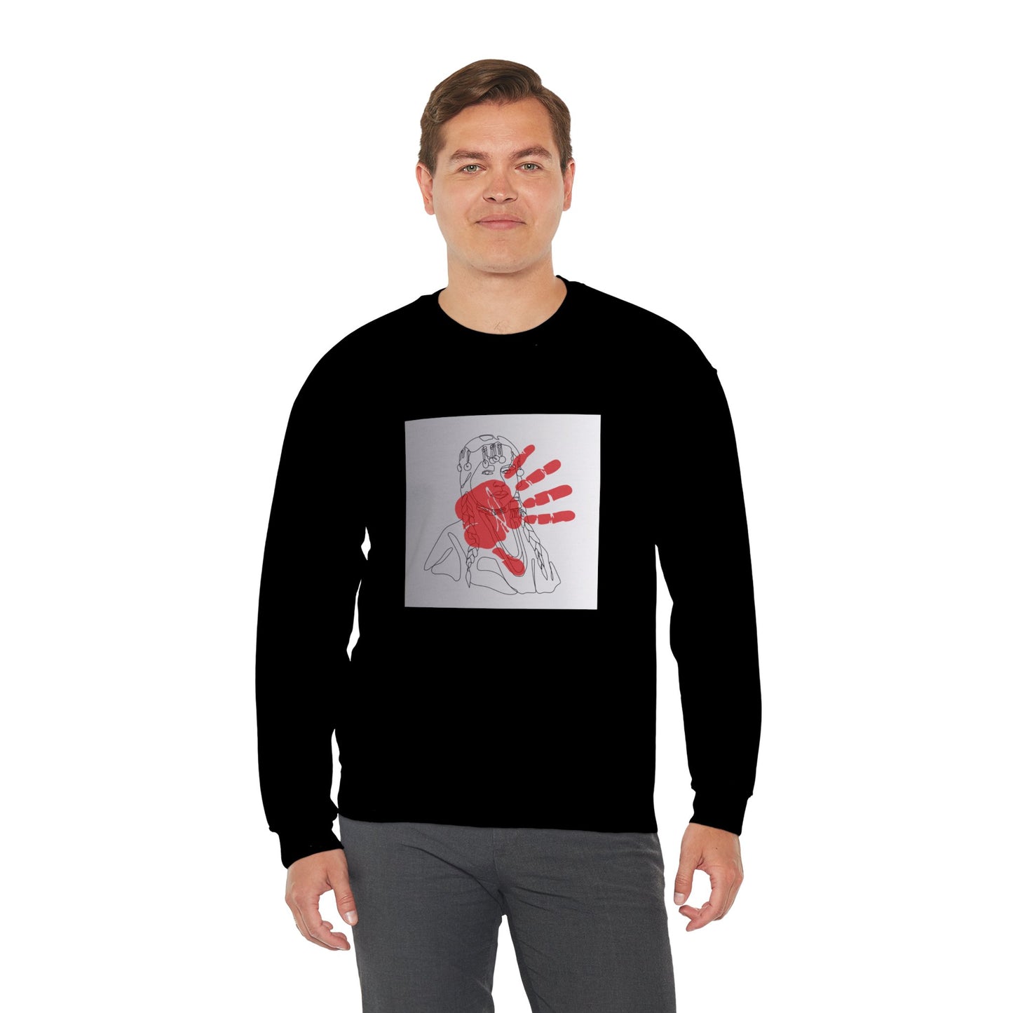 Unisex Heavy Blend™ Crewneck Sweatshirt/Native American/Hand Print/ Spreading Awareness for Indigenous Women