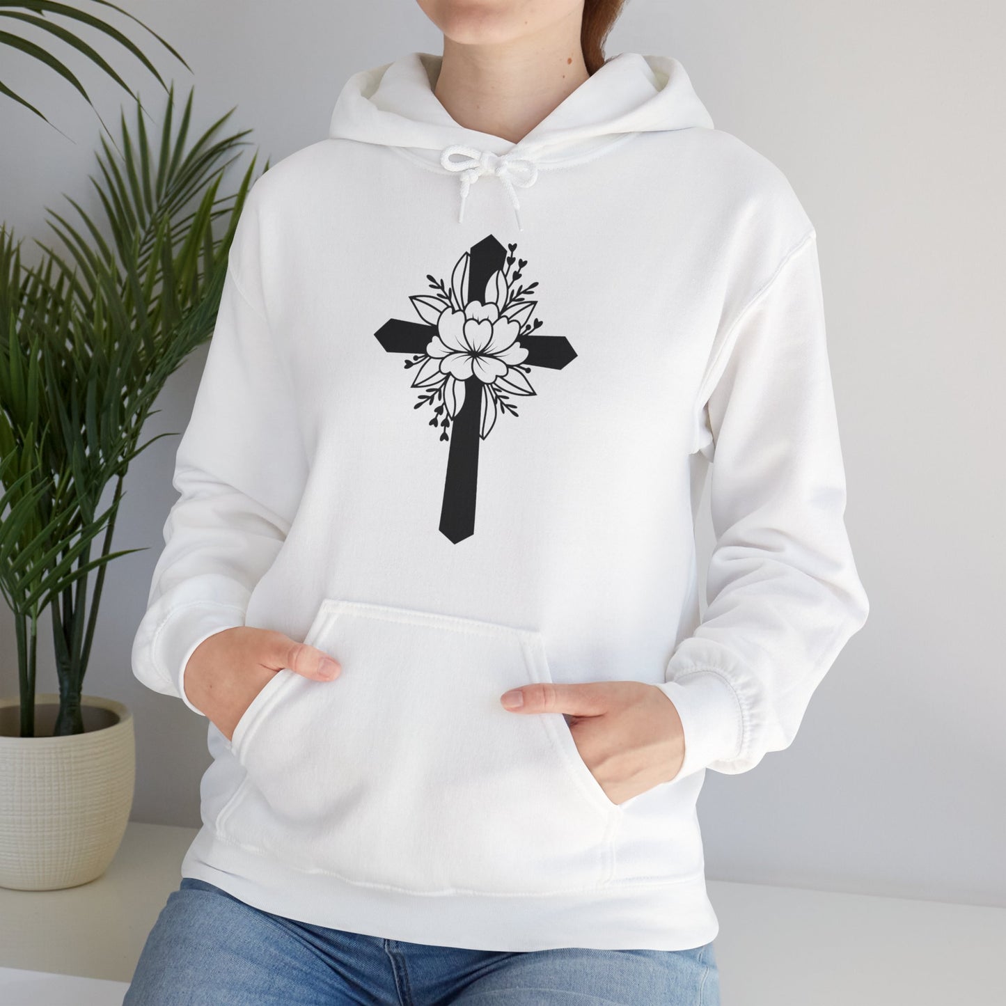 Unisex Heavy Blend™ Hooded Sweatshirt Cross/Christian Art