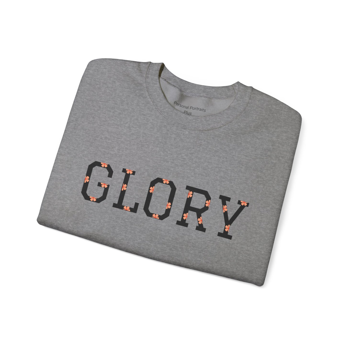 Womans/Heavy Blend™ Crewneck Sweatshirt/Glory/Black/Orange Daisies