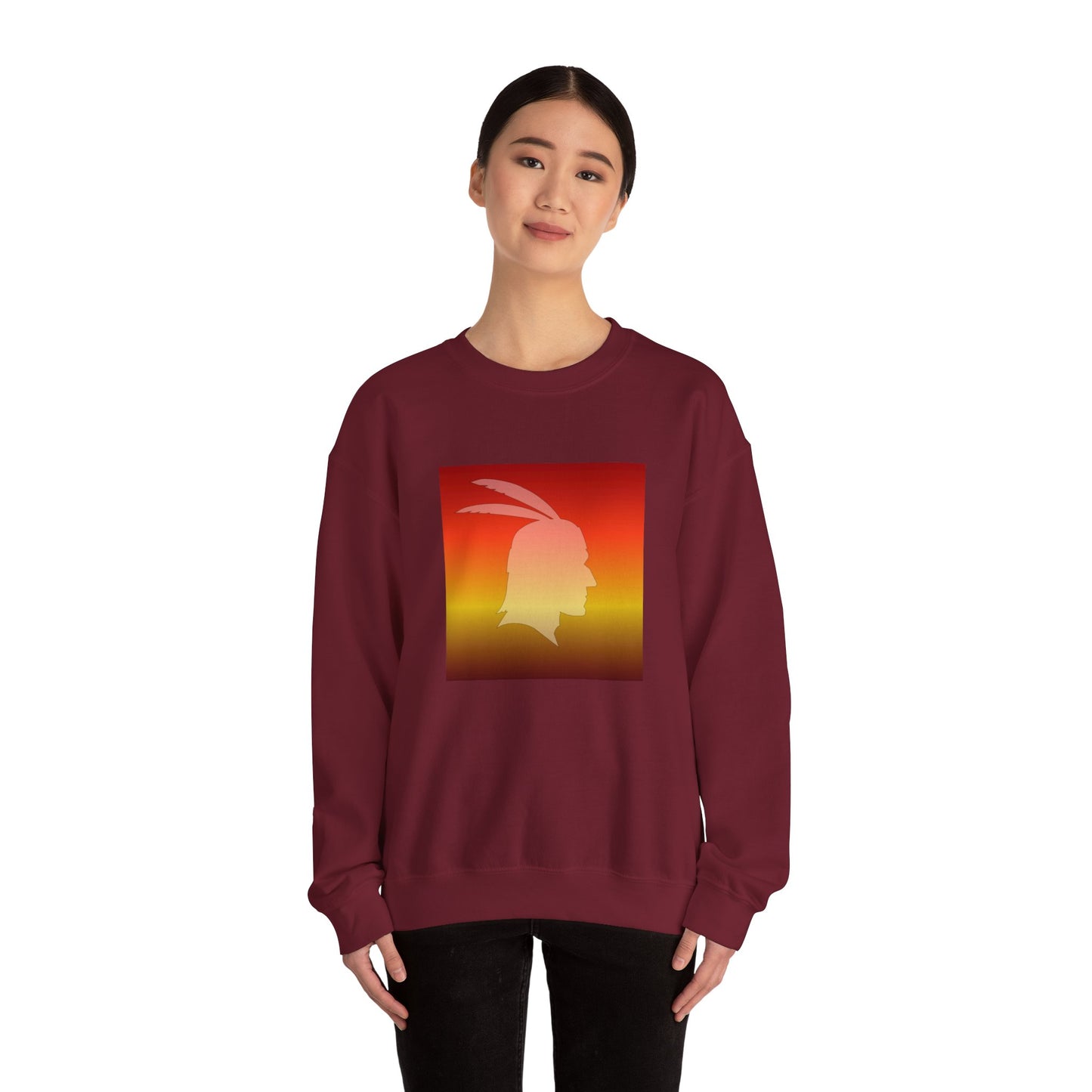 Unisex Heavy Blend™ Crewneck Sweatshirt/Native American/Fall Gradient