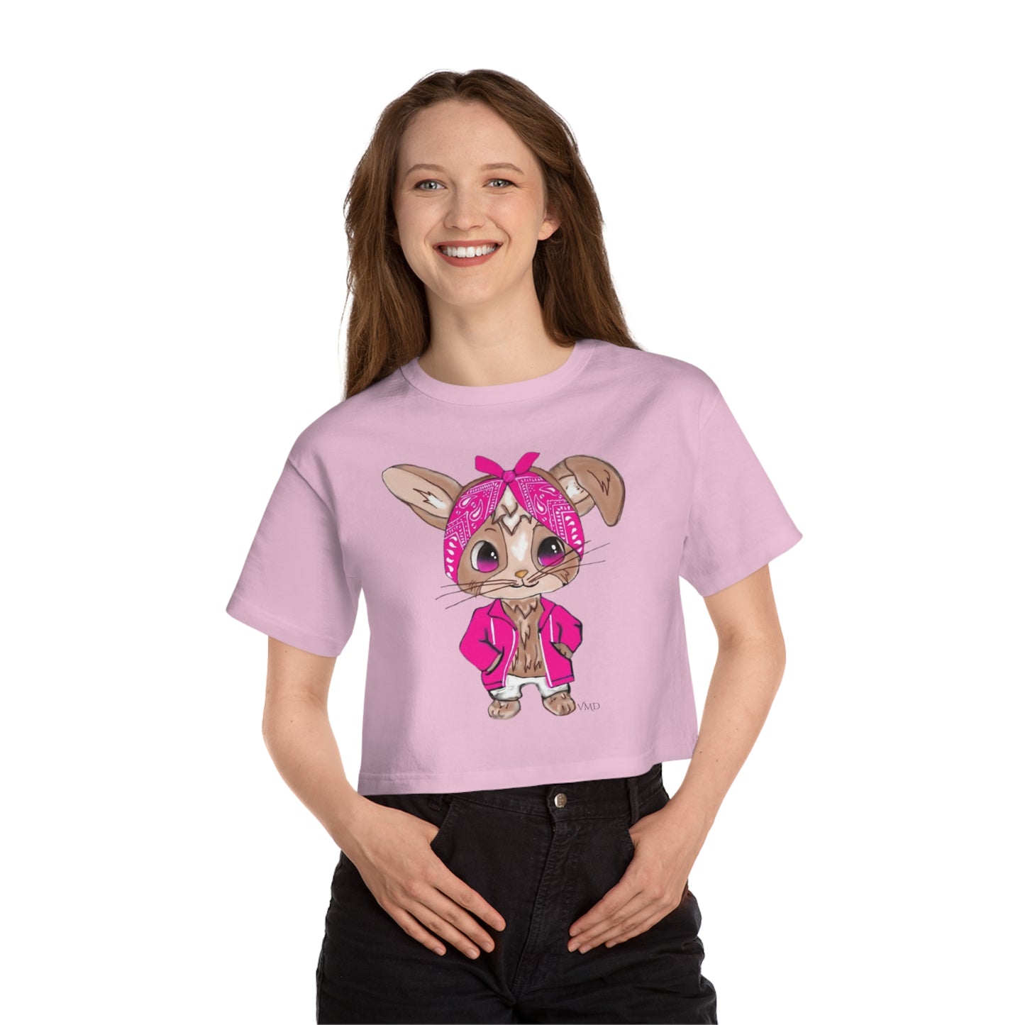 Champion Women's Cropped T-Shirt/Bandana Bunnie/Pink