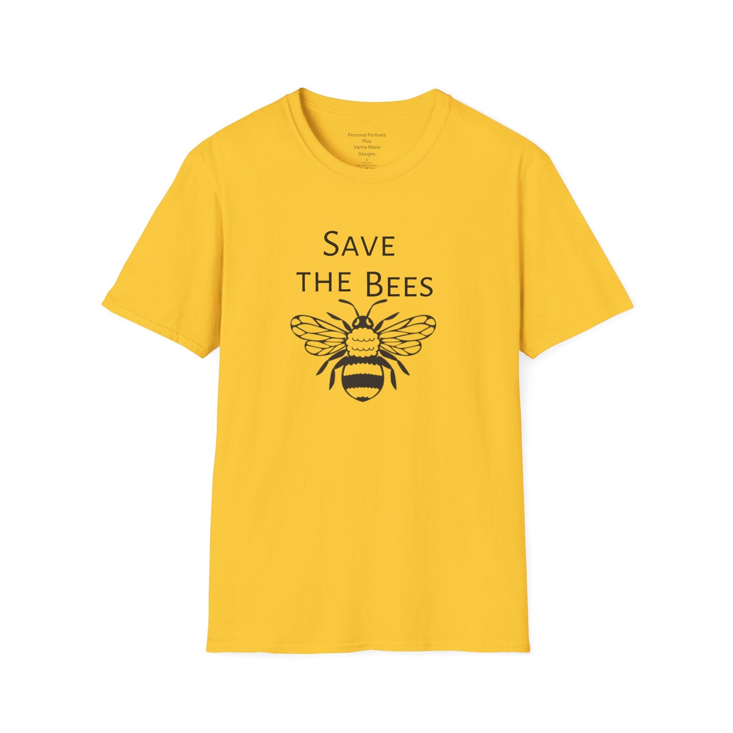 Unisex Softstyle T-Shirt/Save the Bees/With every Save the bees t- shirt purchased 10% of sales goes to bee organization's