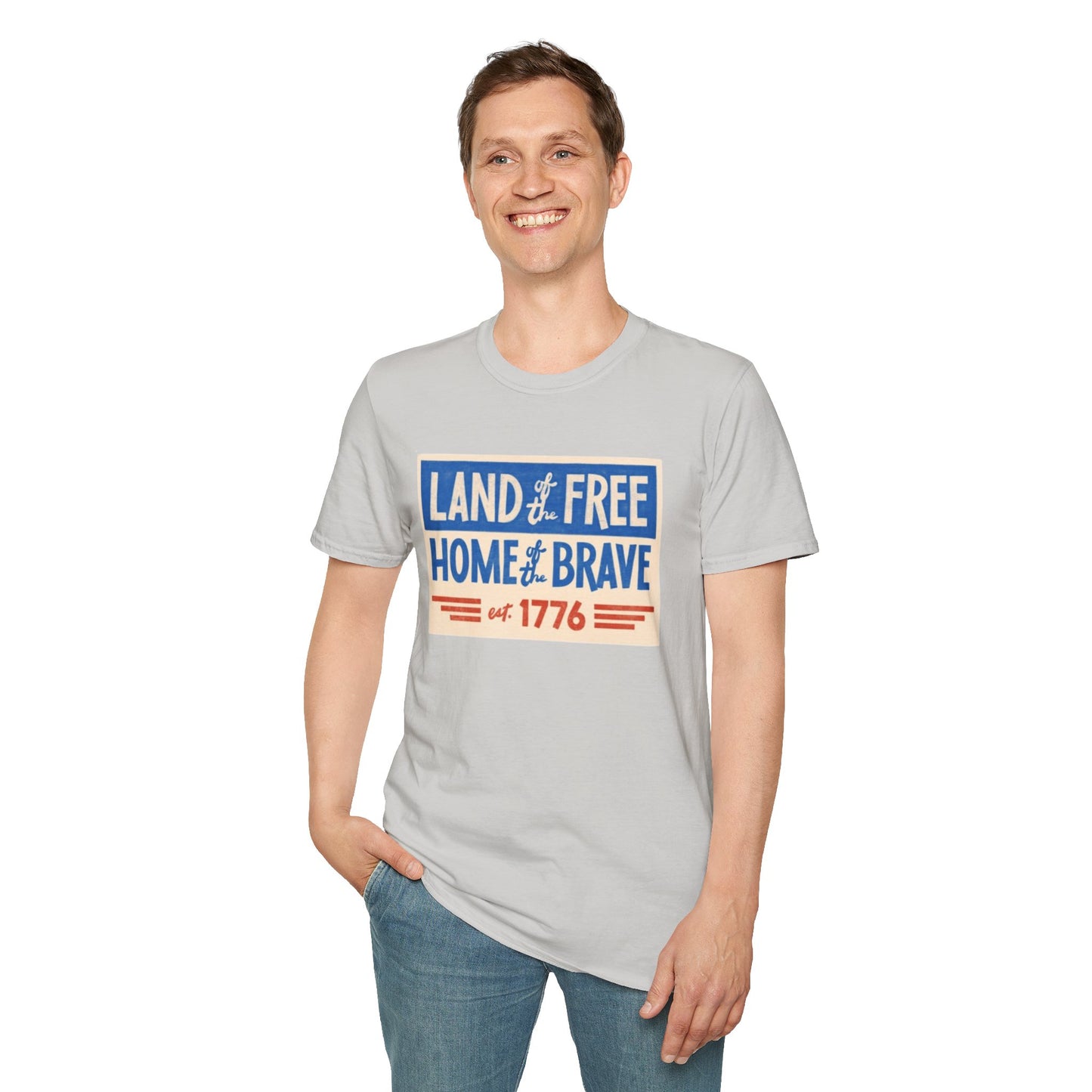 Unisex Softstyle T-Shirt/4th of July/Land of the Free Home of the Brave