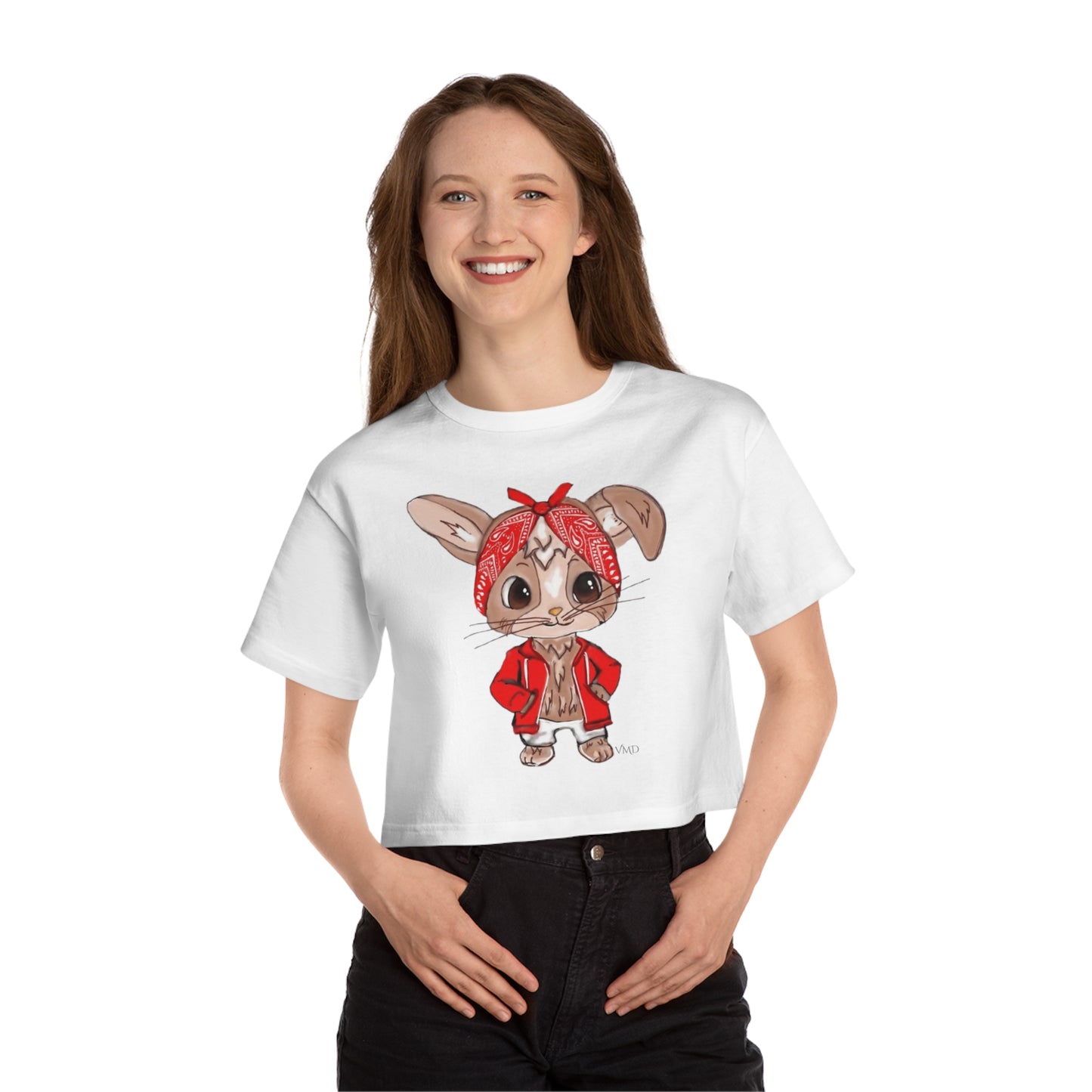 Champion Women's Cropped T-Shirt/Bandana Bunnie/Red