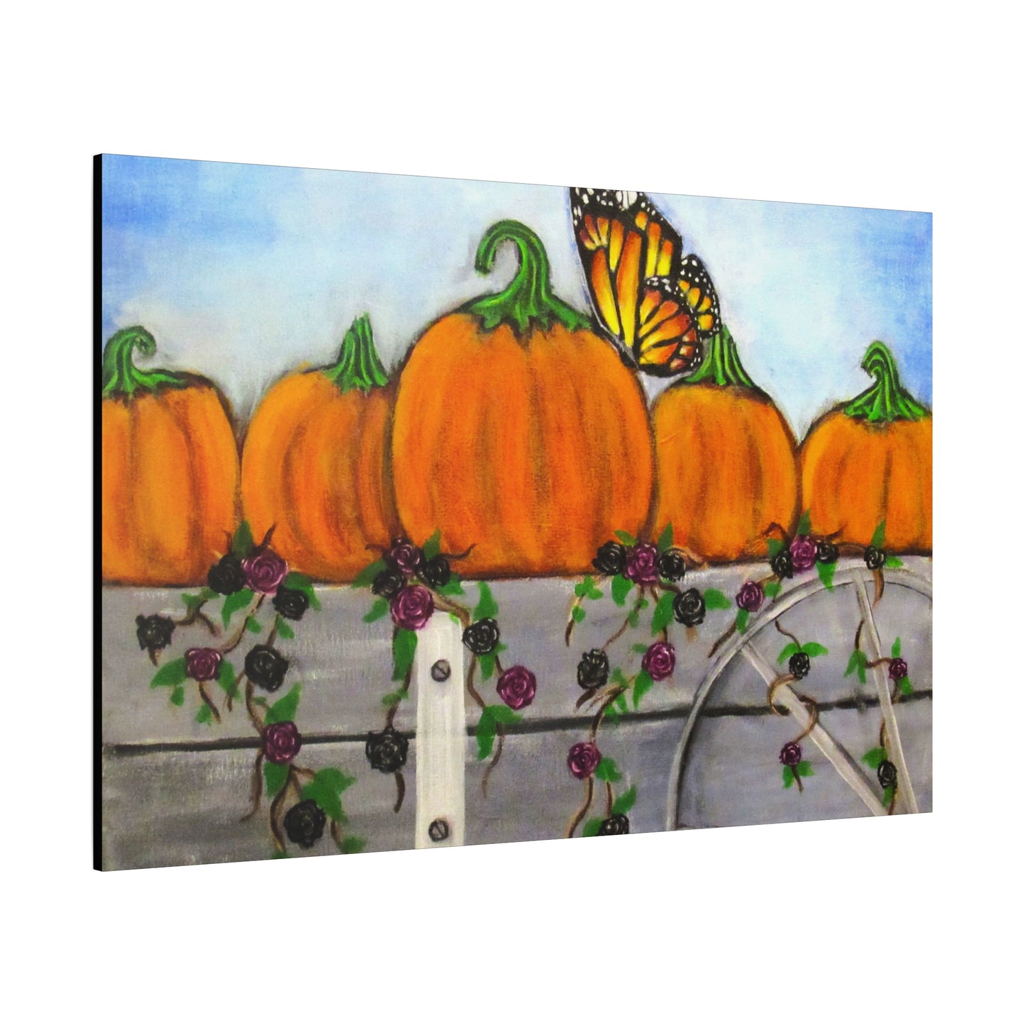 Matte Canvas, Stretched, 1.25"/Fall/Pumpkins in a Wagon