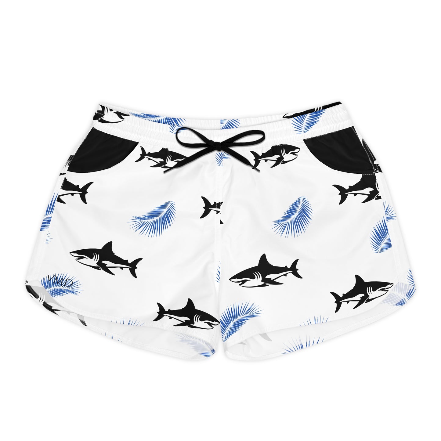 Women's Casual Shorts (AOP)/sharks/Blue leafs