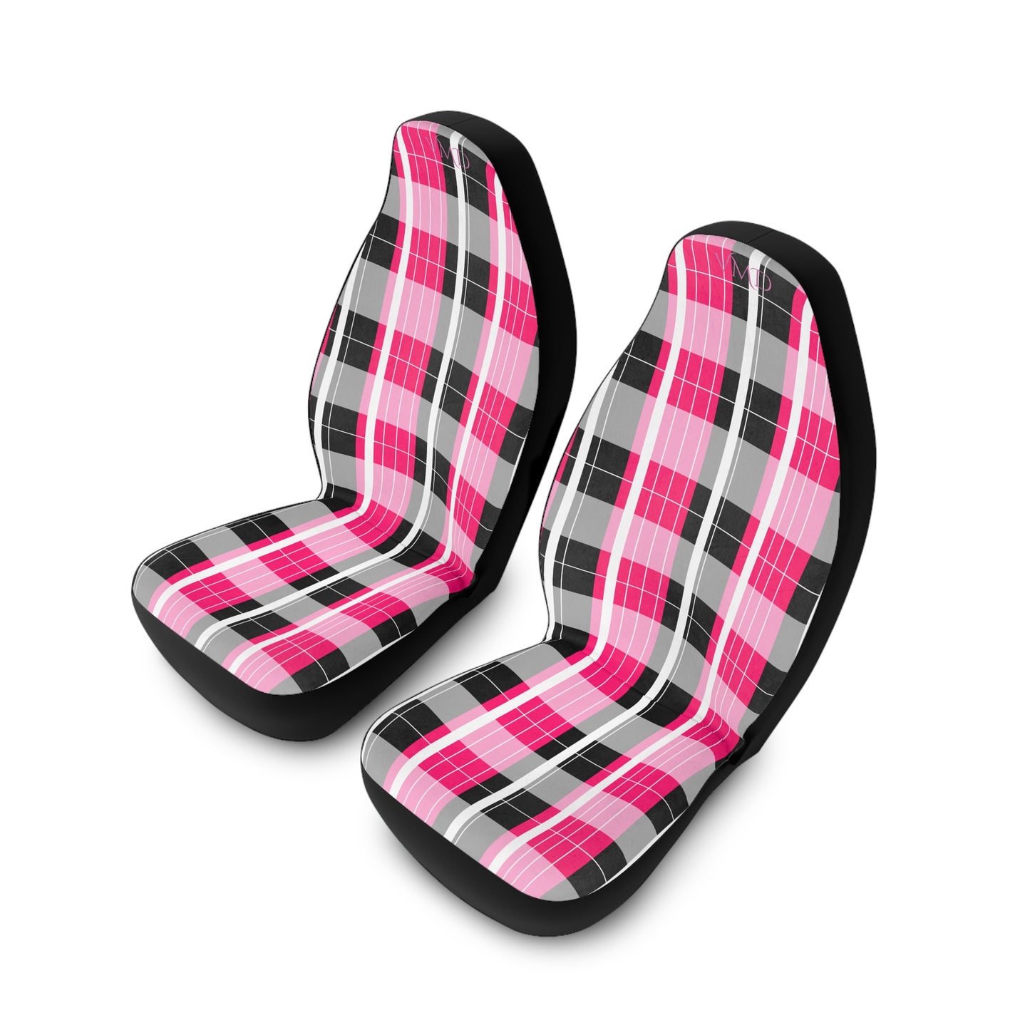 Polyester Car Seat Covers/ Dark Pink Plaid