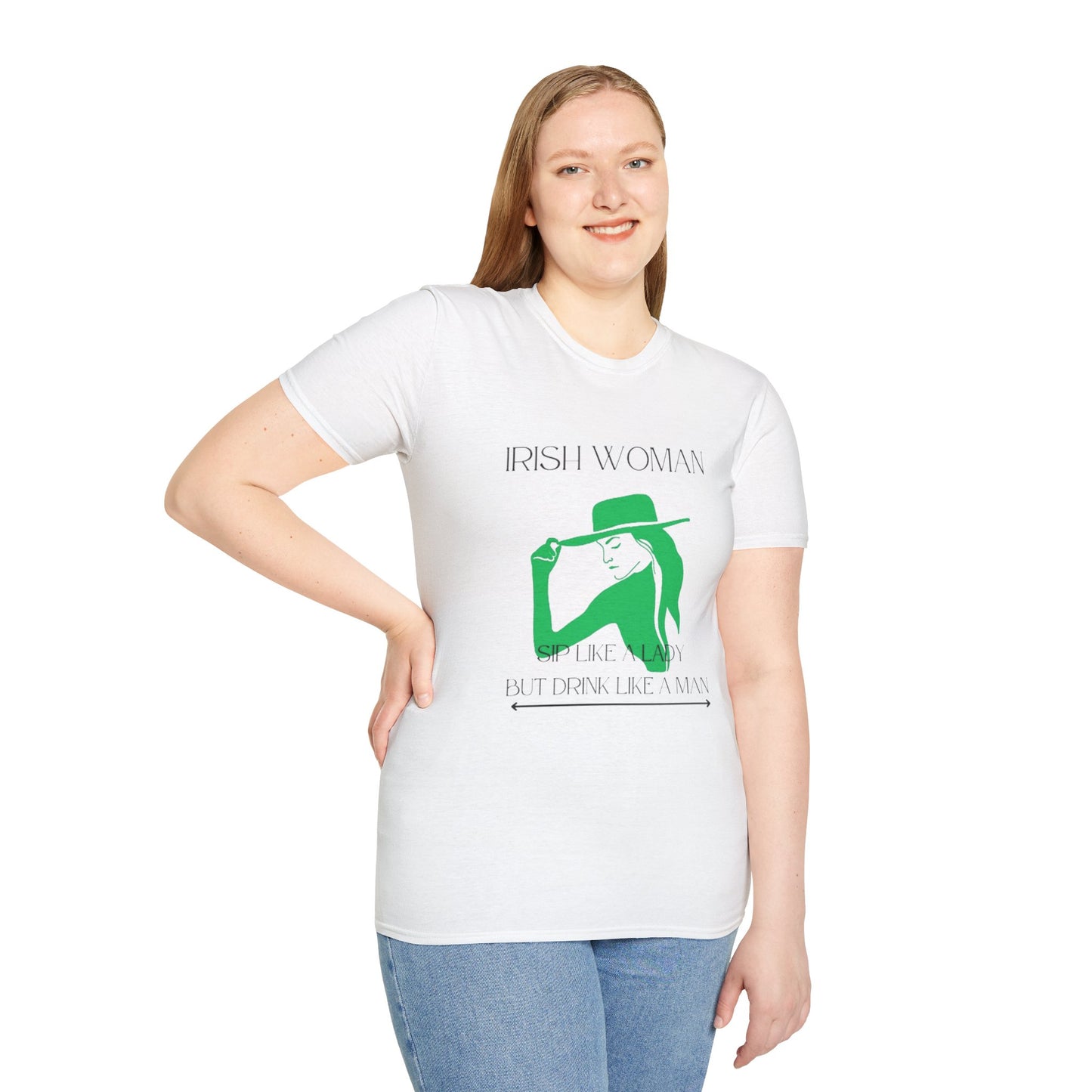 Unisex Softstyle T-Shirt/St. Patricks Day/ Irish women sip like a lady but drink like a man