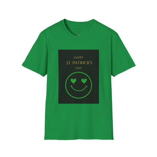 Unisex Softstyle T-Shirt/Happy St. Patrick's Day/Smiley face girl