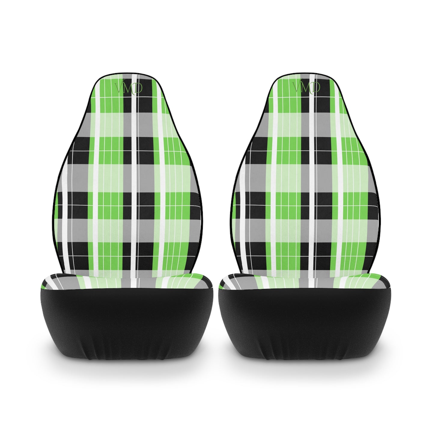 Polyester Car Seat Covers/Green Gradient Plaid