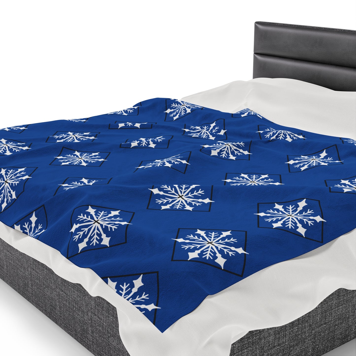 Velveteen Plush Blanket/Holiday/Snowflake/Blue