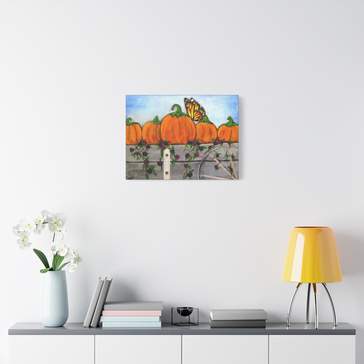 Matte Canvas, Stretched, 1.25"/Fall/Pumpkins in a Wagon