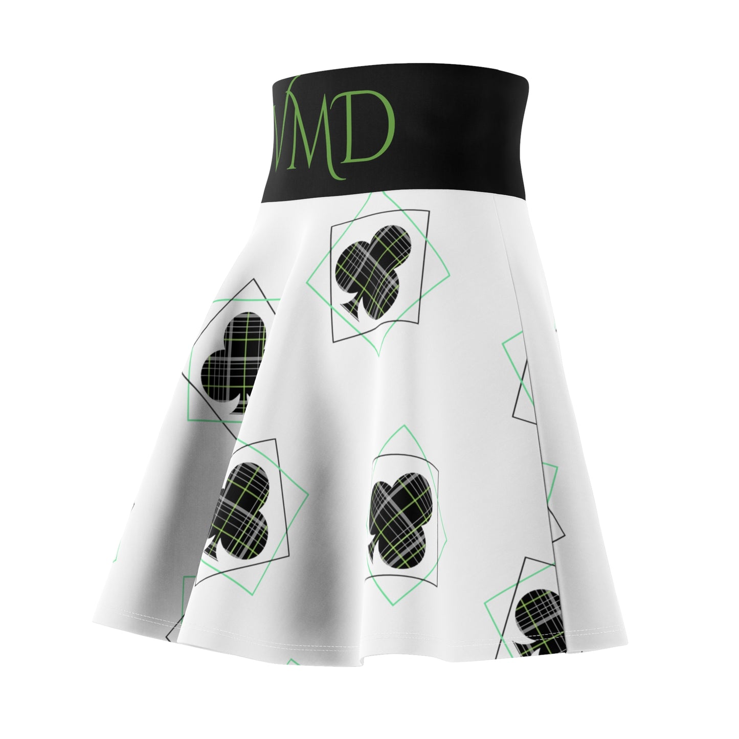 Women's Skirt/White(AOP)/Clovers