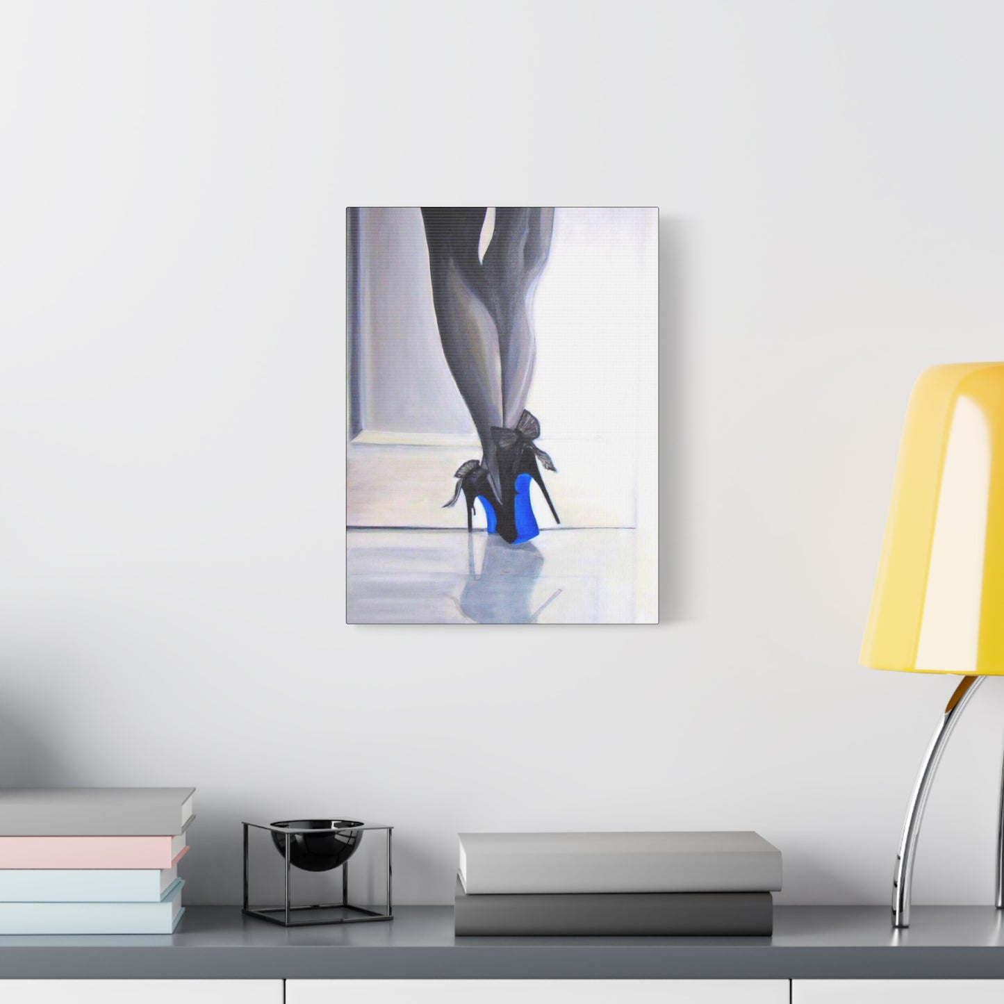 Matte Canvas, Stretched, 1.25"/ Acrylic Painting Print/Blue Bottoms