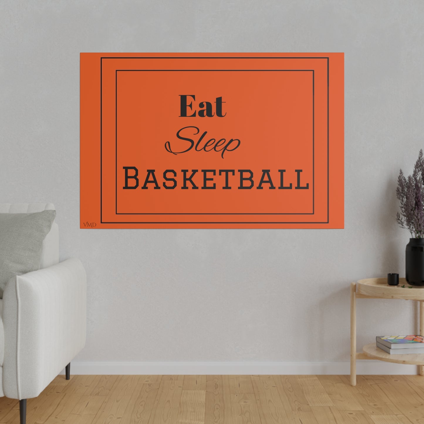 Digital Portrait Print/Canvas, Stretched, 0.75"/Eat Sleep Basketball/OR/BG