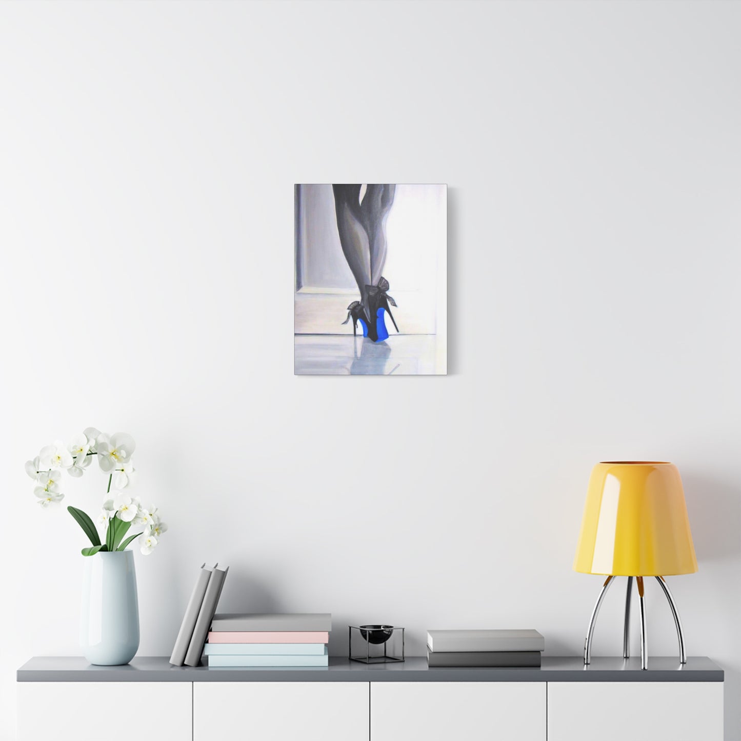 Matte Canvas, Stretched, 1.25"/ Acrylic Painting Print/Blue Bottoms