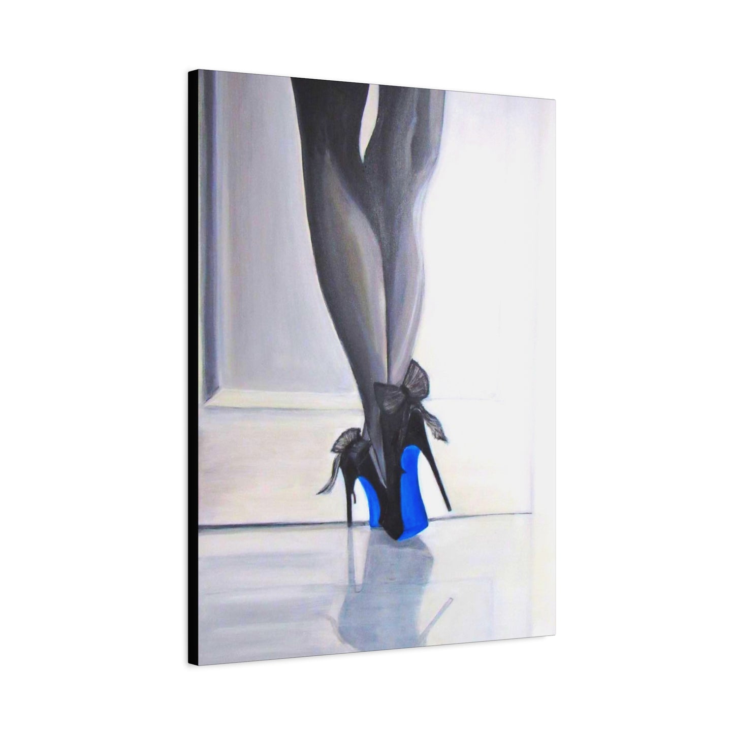 Matte Canvas, Stretched, 1.25"/ Acrylic Painting Print/Blue Bottoms