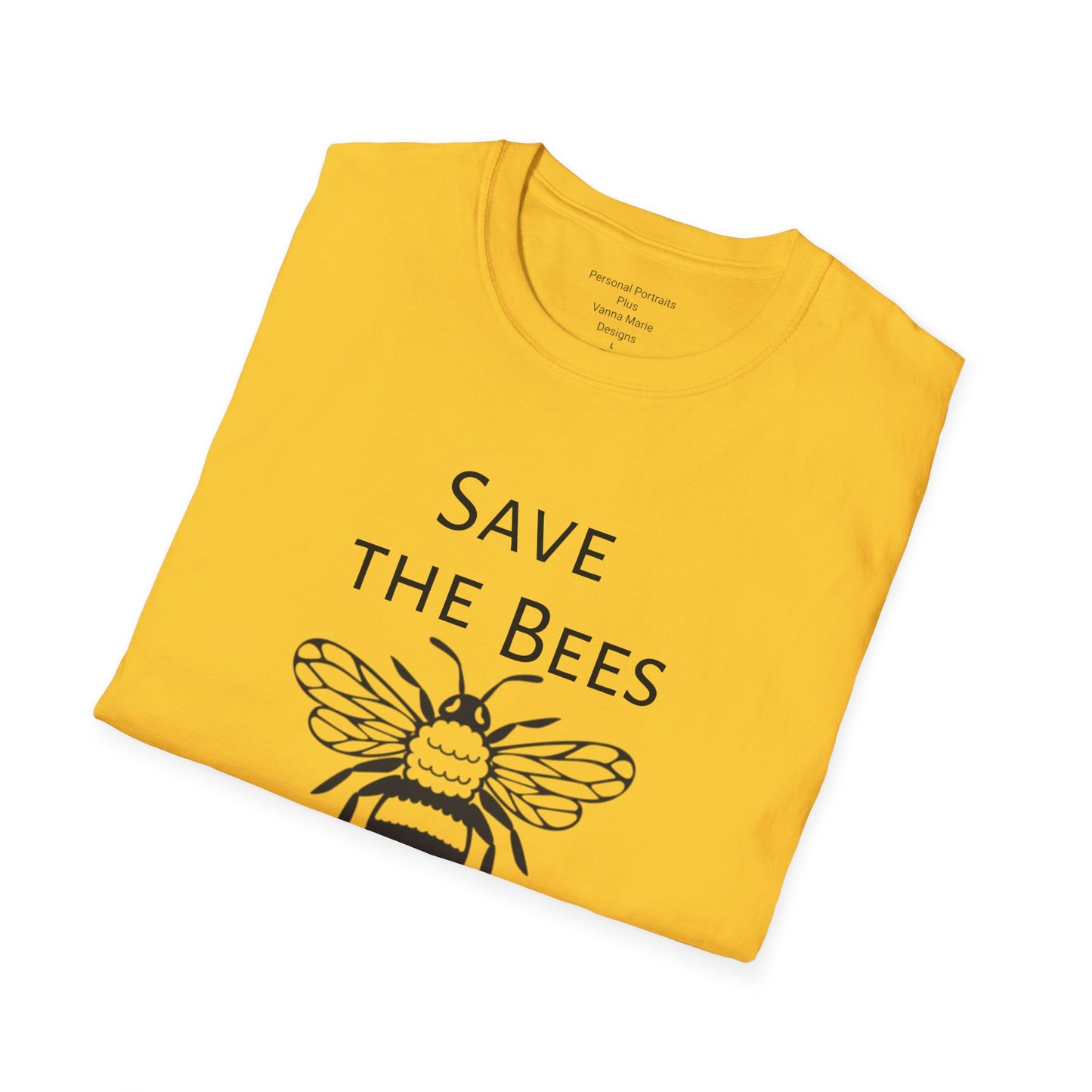 Unisex Softstyle T-Shirt/Save the Bees/With every Save the bees t- shirt purchased 10% of sales goes to bee organization's