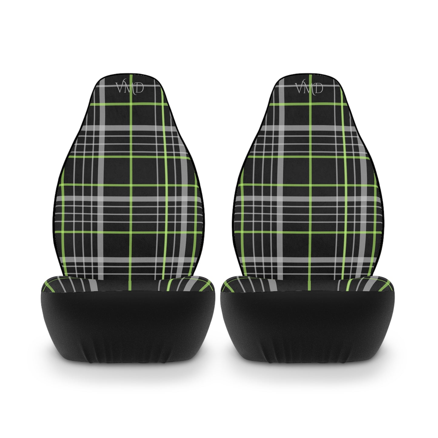 Polyester Car Seat Covers/Black and Green Plaid