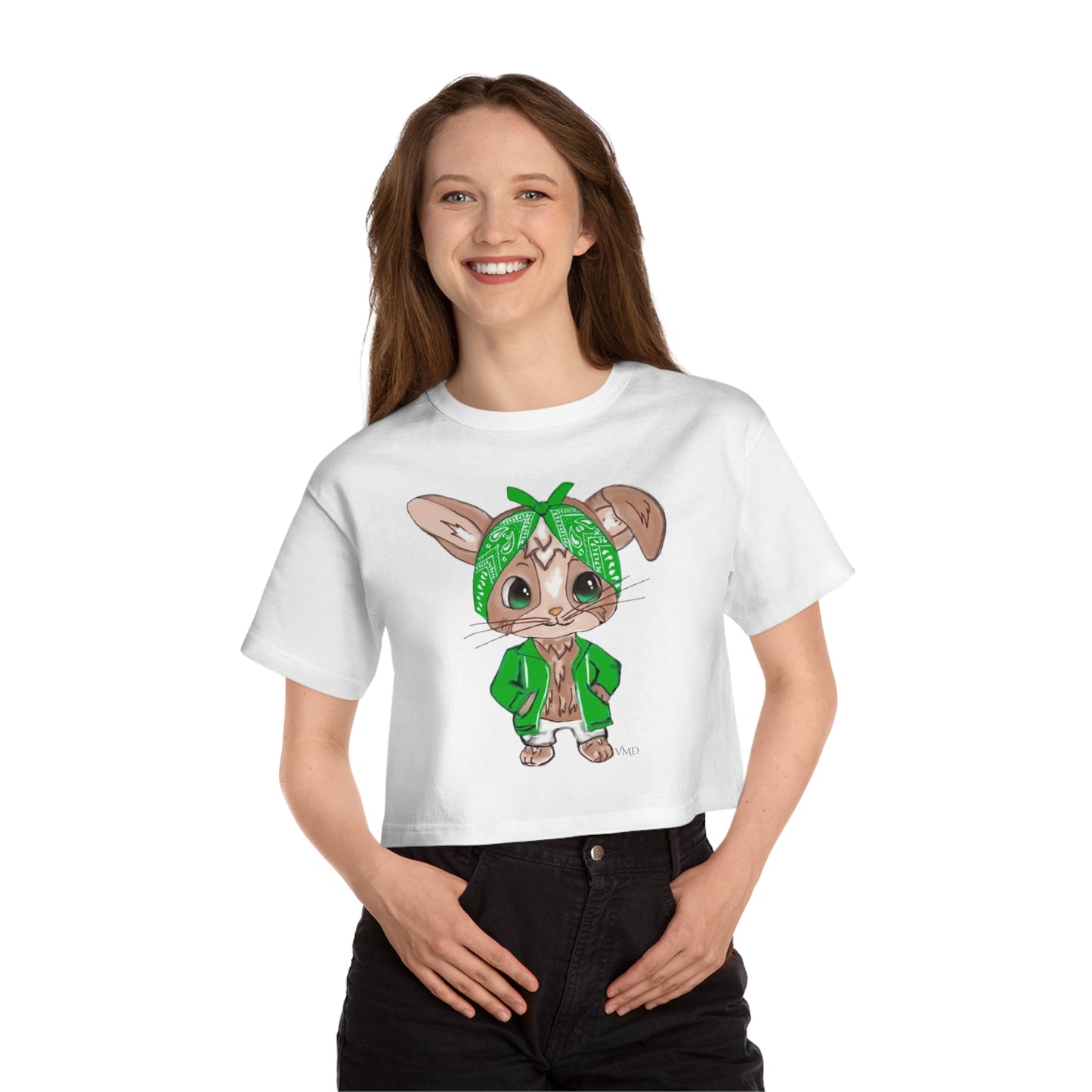 Champion Women's Cropped T-Shirt/Bandana Bunnie/Green