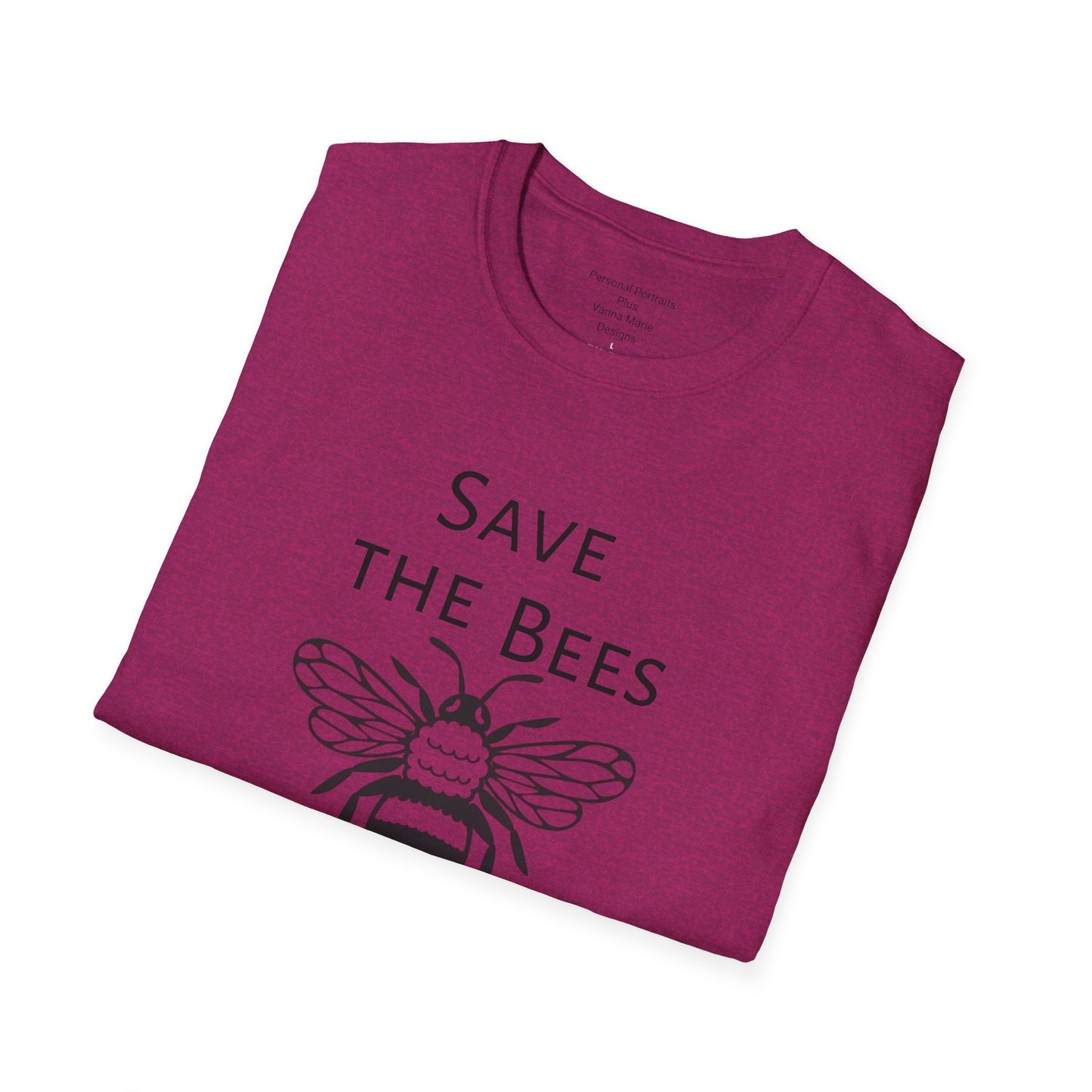 Unisex Softstyle T-Shirt/Save the Bees/With every Save the bees t- shirt purchased 10% of sales goes to bee organization's