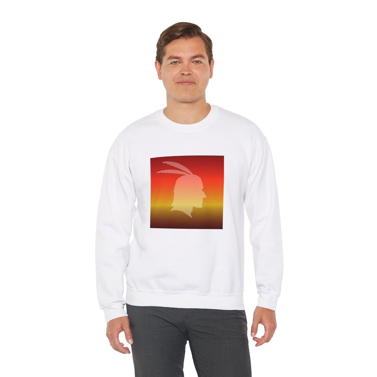 Unisex Heavy Blend™ Crewneck Sweatshirt/Native American/Fall Gradient