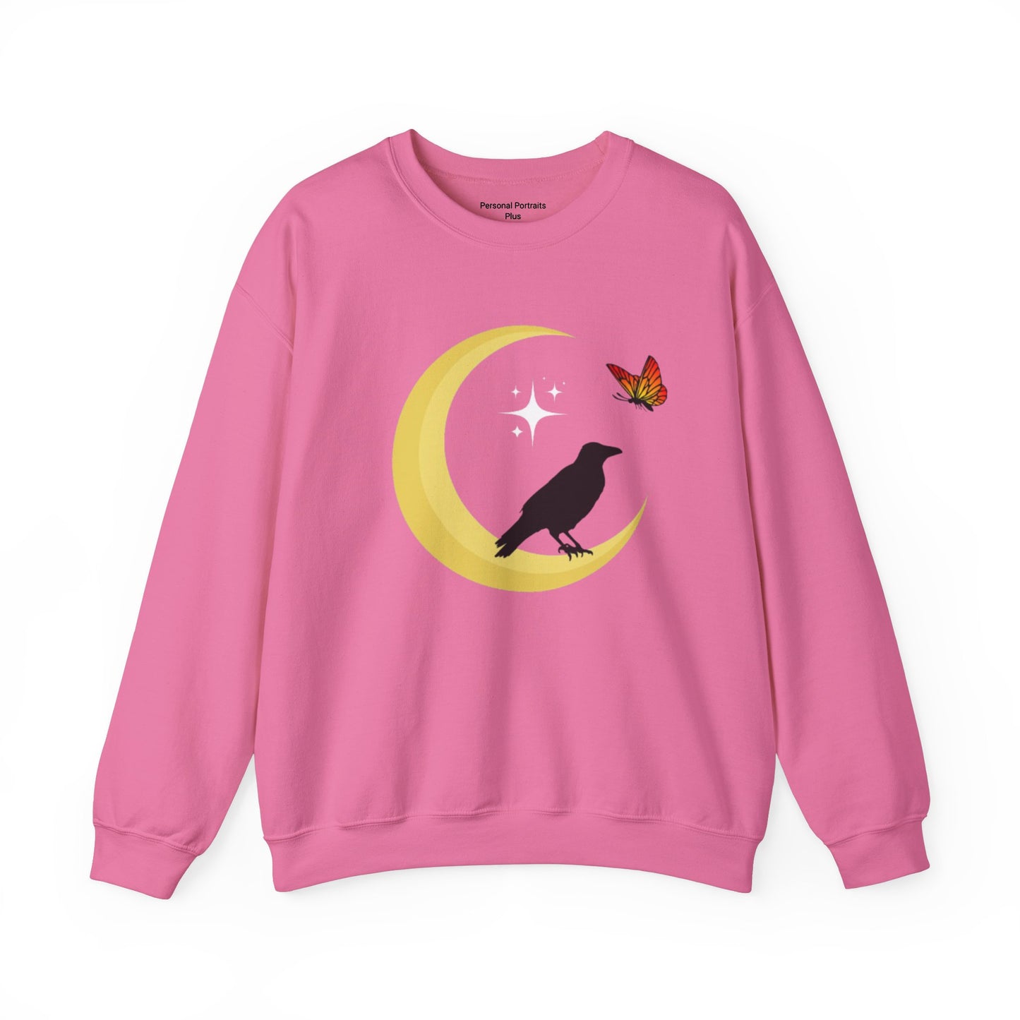 Woman's Heavy Blend™ Crewneck Sweatshirt/ Crow on the moon/White star/Fall