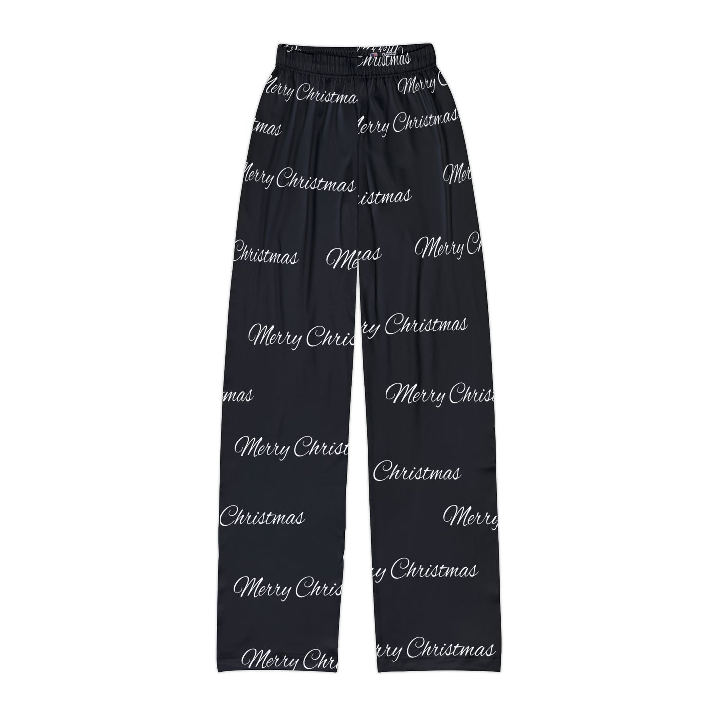 Kids Pajama Pants (AOP)/ Merry Christmas/Black/White