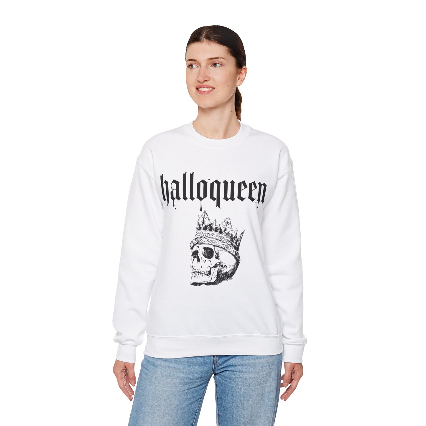 Womans Heavy Blend™ Crewneck Sweatshirt/Halloqueen/Skull