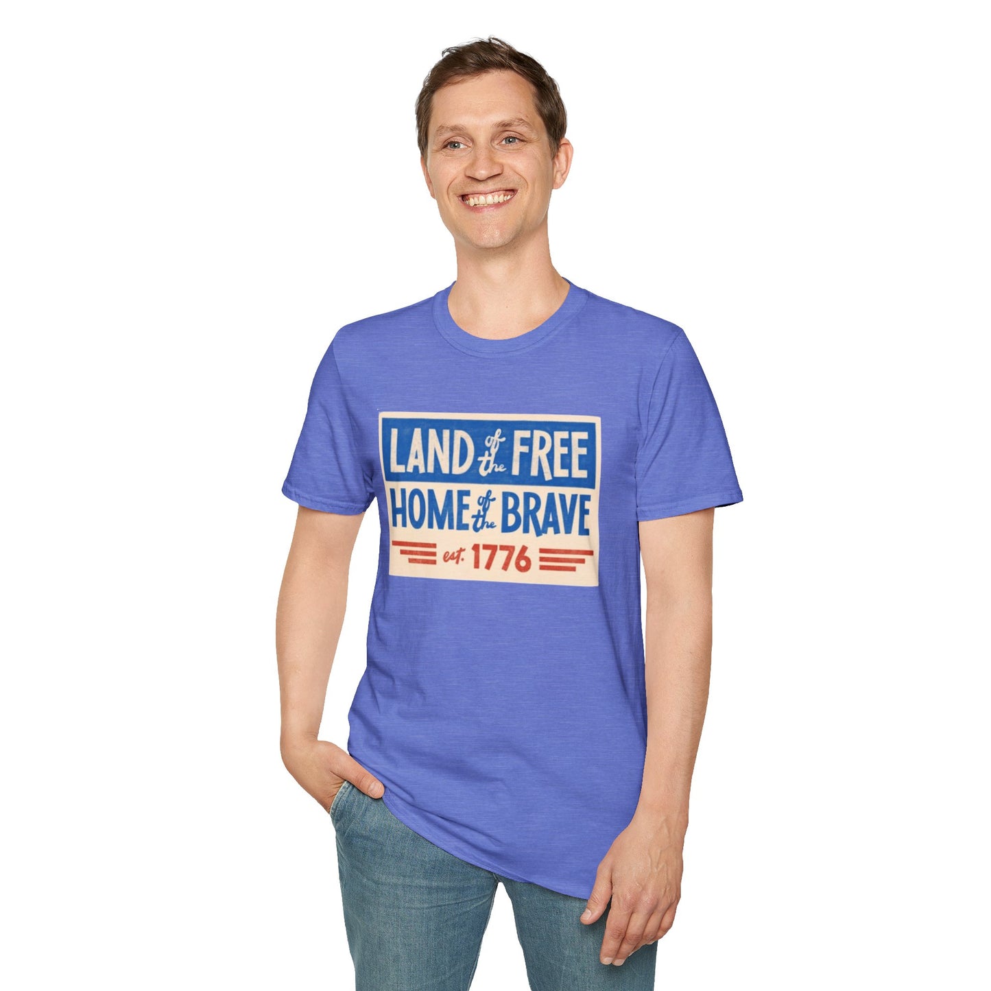 Unisex Softstyle T-Shirt/4th of July/Land of the Free Home of the Brave