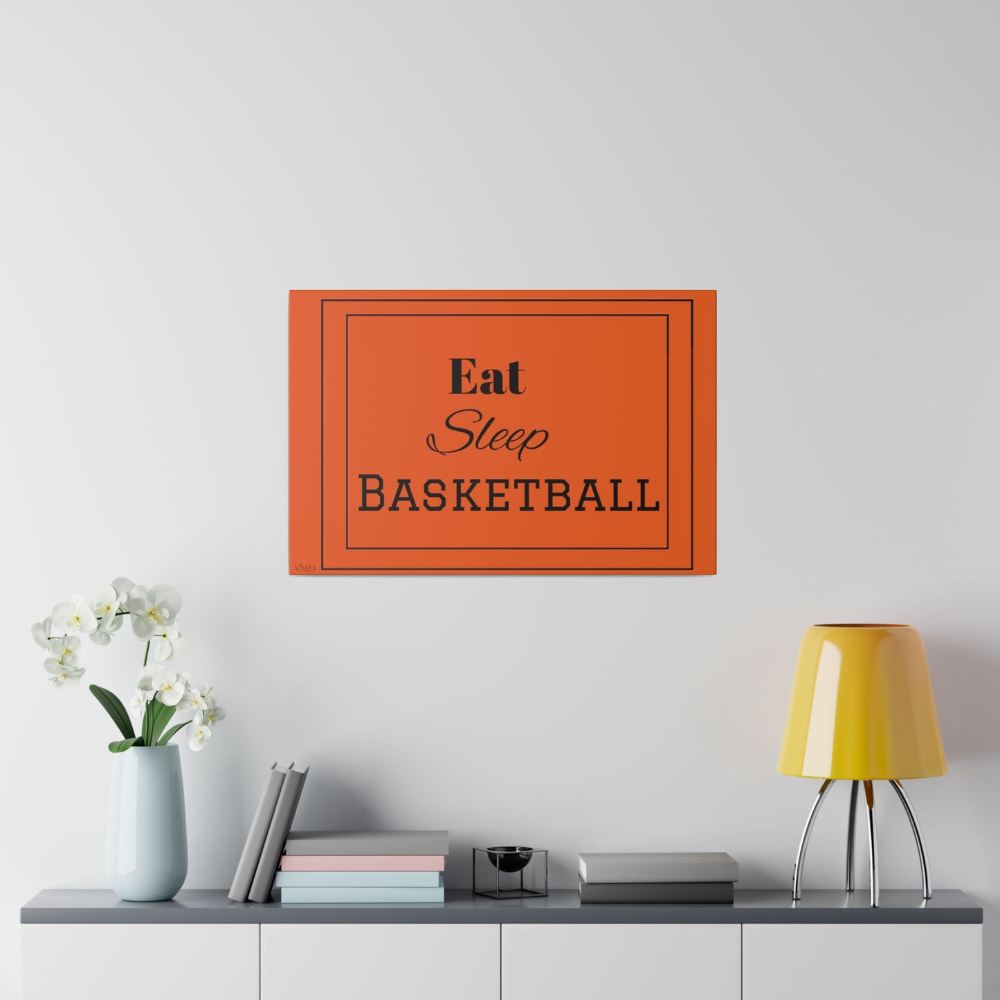 Digital Portrait Print/Canvas, Stretched, 0.75"/Eat Sleep Basketball/OR/BG