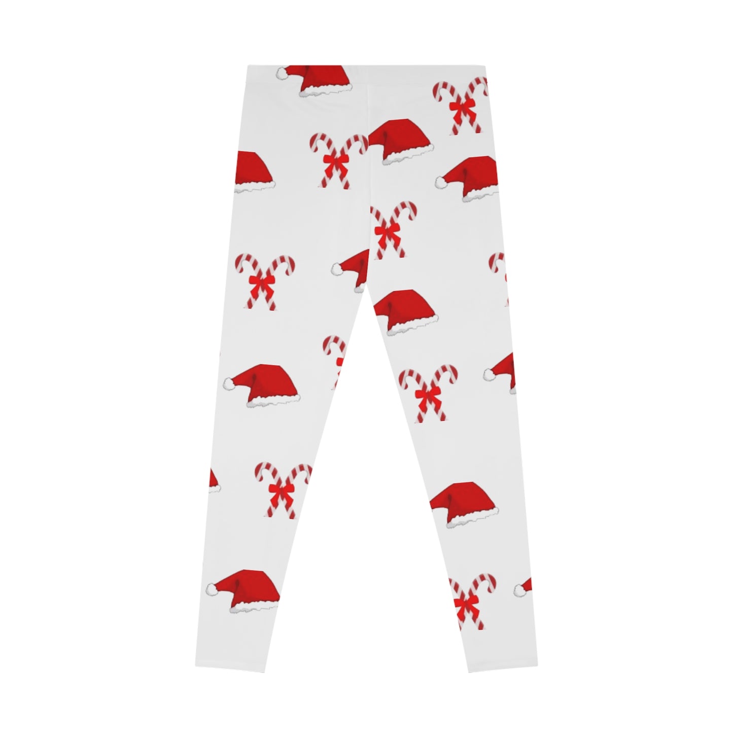 Women's Stretchy Leggings (AOP)//Santa Hats/Candy Canes