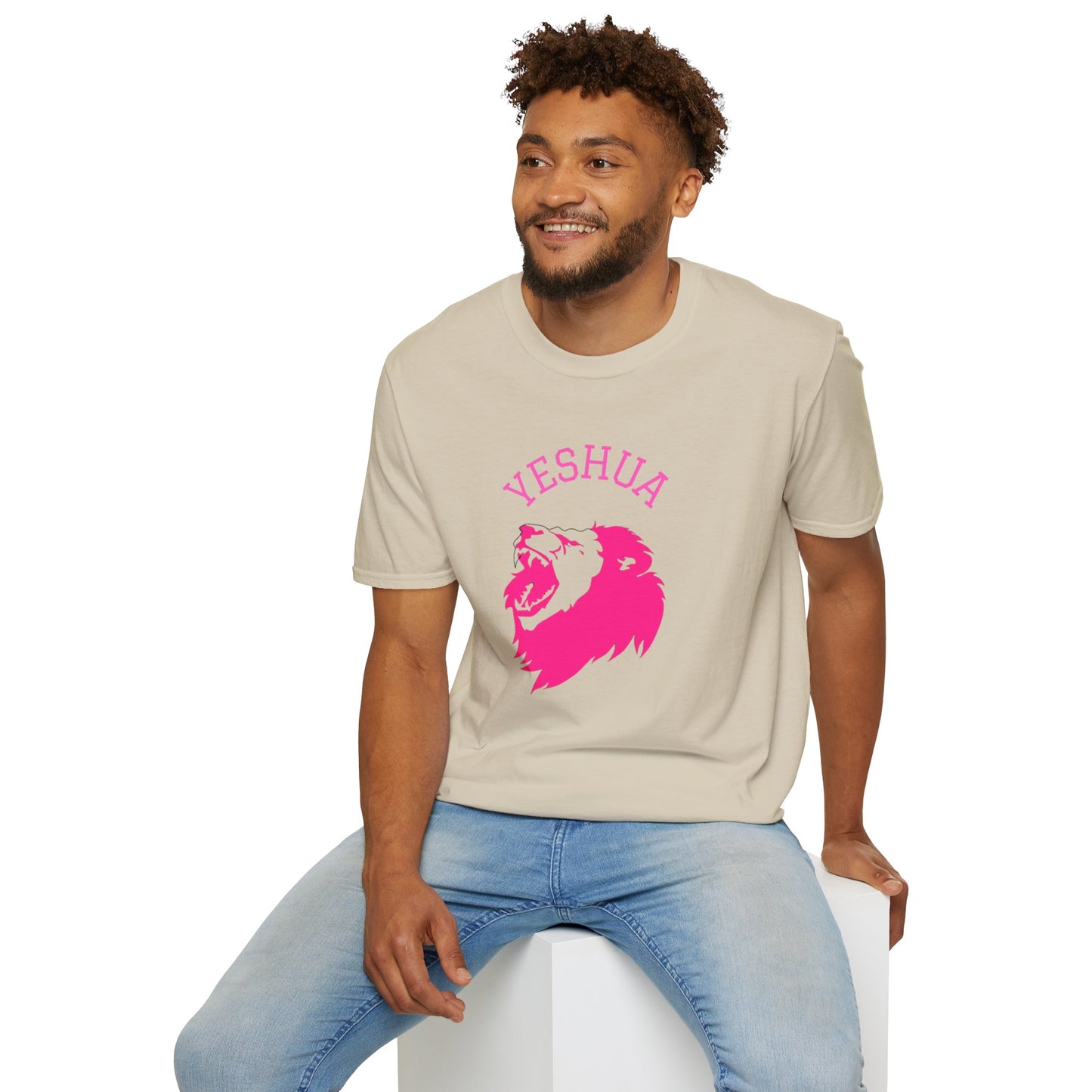 Unisex Softstyle T-Shirt/Yeshua/Pink/Lion